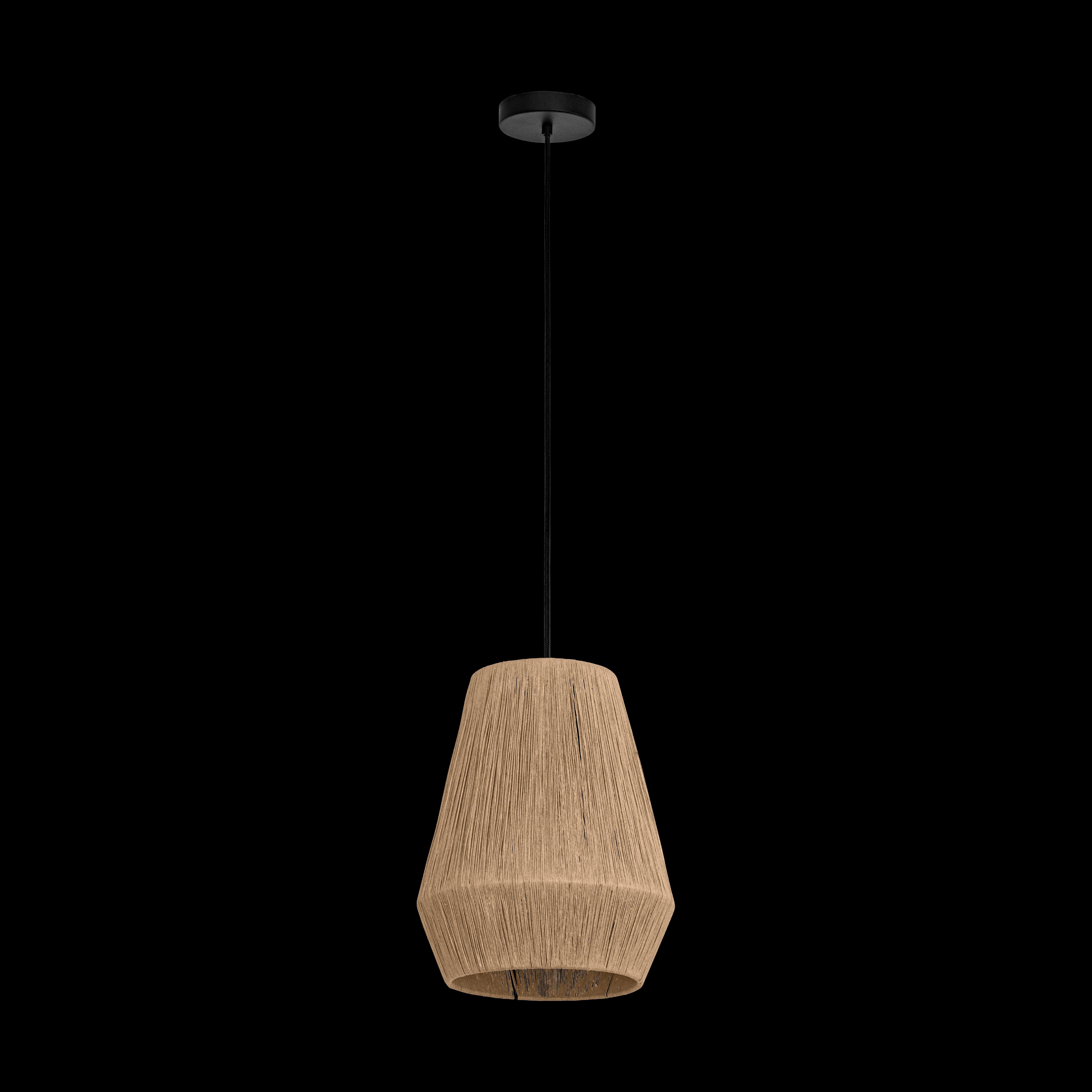 Eglo Alderney Hemp Linen Lampshade - Modern Ceiling Pendant Light Fixture for Living Room, Bedroom & Dining Room - Natural Woven Texture for Farmhouse & Boho Decor