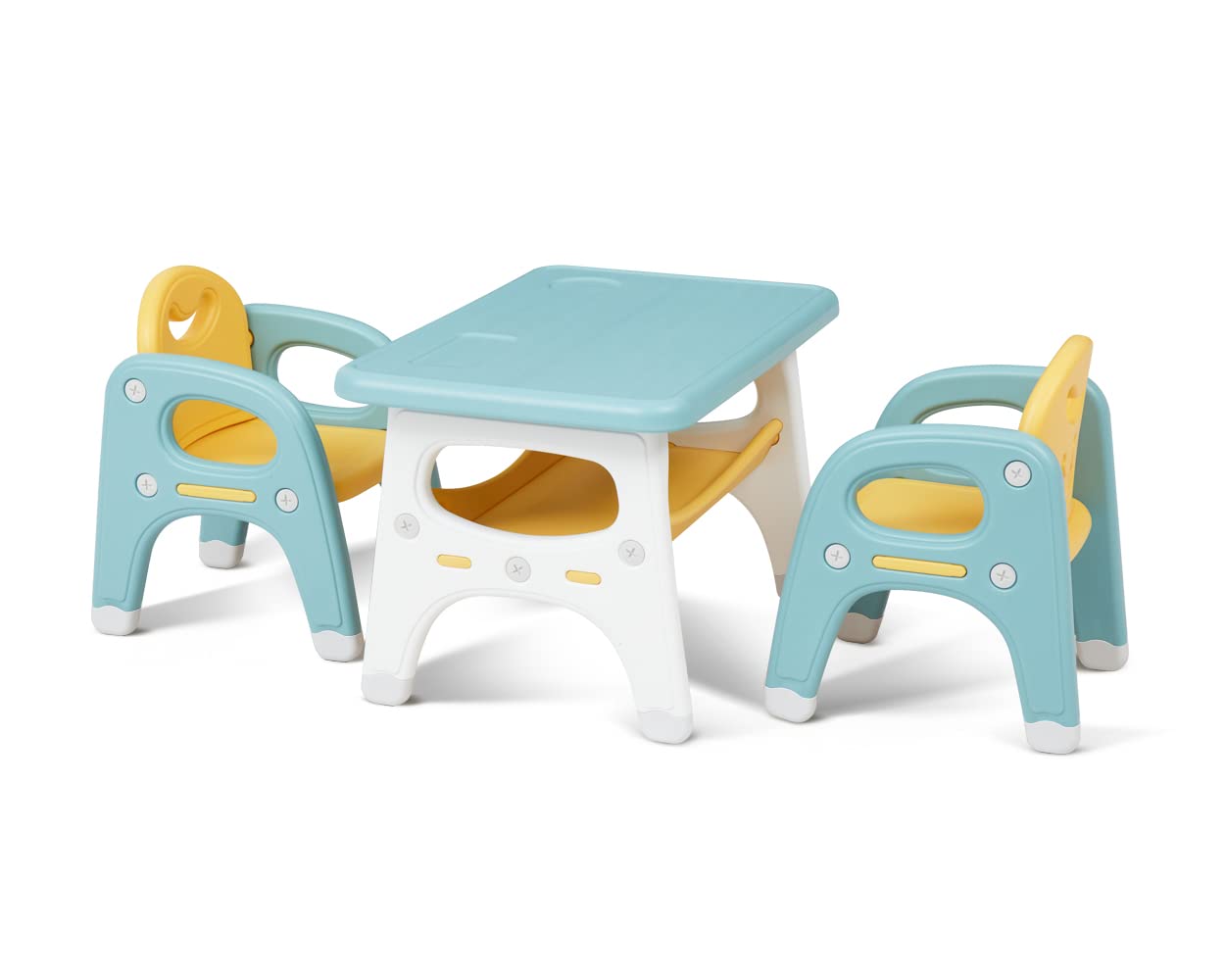 FIZZEEY Kids Table and 2 Chairs Set - 3-Piece Toddler Table and Chair Set for Children Ages 3+, Perfect for Playroom, Preschool Learning, Arts & Crafts, and Snack Time