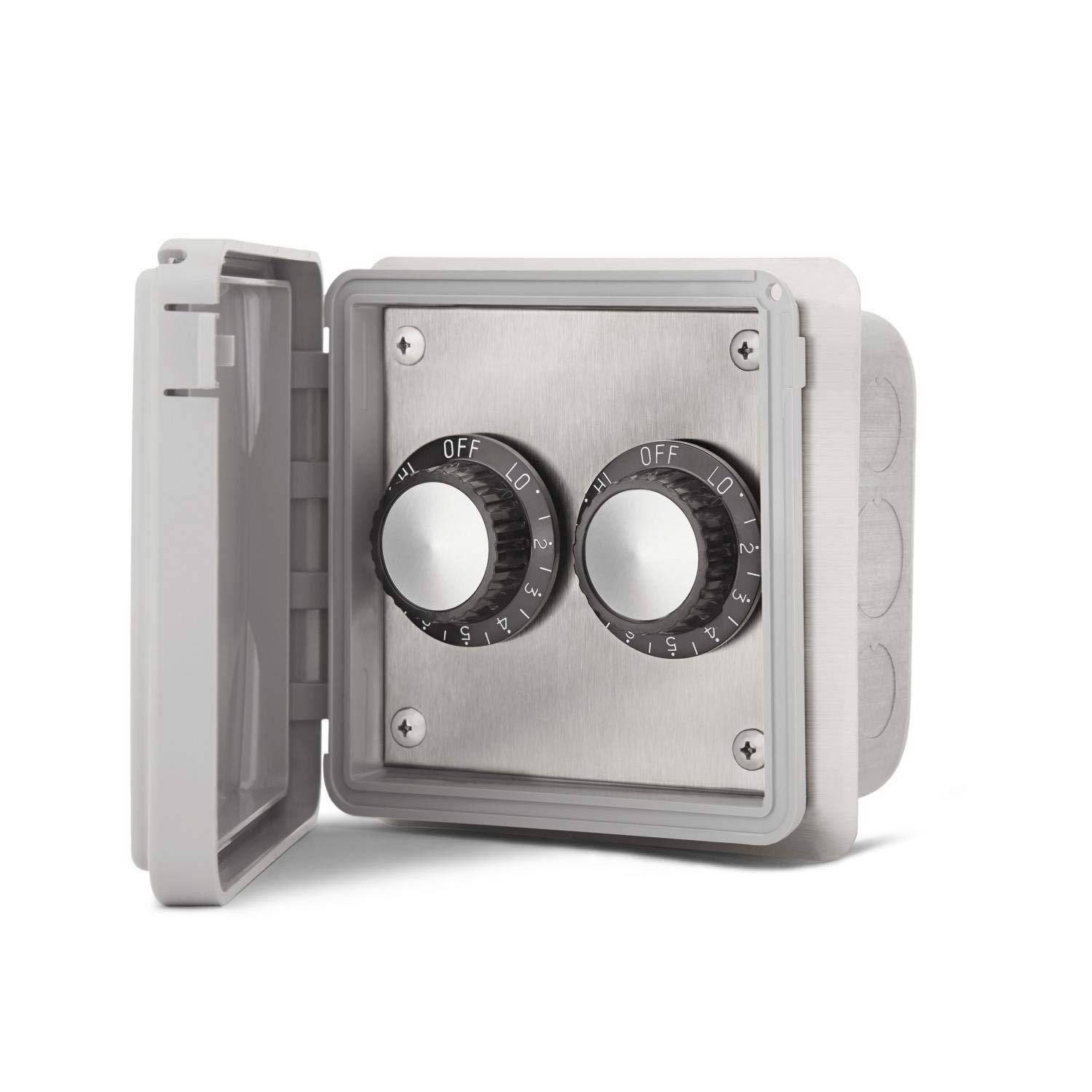 Infratech 120V Double Flush Mount Regulator with Gang Box & Waterproof Cover - Ideal for Outdoor Heating, Patio & Deck Installations