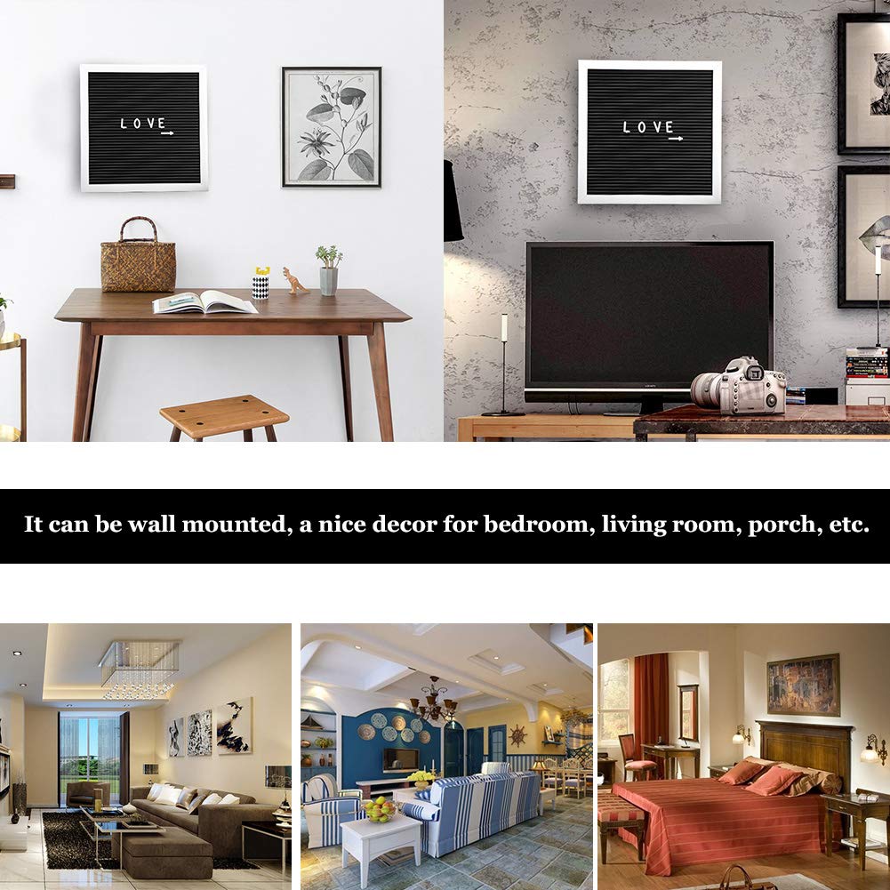 TOPINCN 25cm x 25cm Changeable Letter Board - Black & White Message Sign with Plastic Letters & Numbers for Home, Office, and Classroom Decor - Perfect for Announcements, Motivational Quotes, and Event Displays