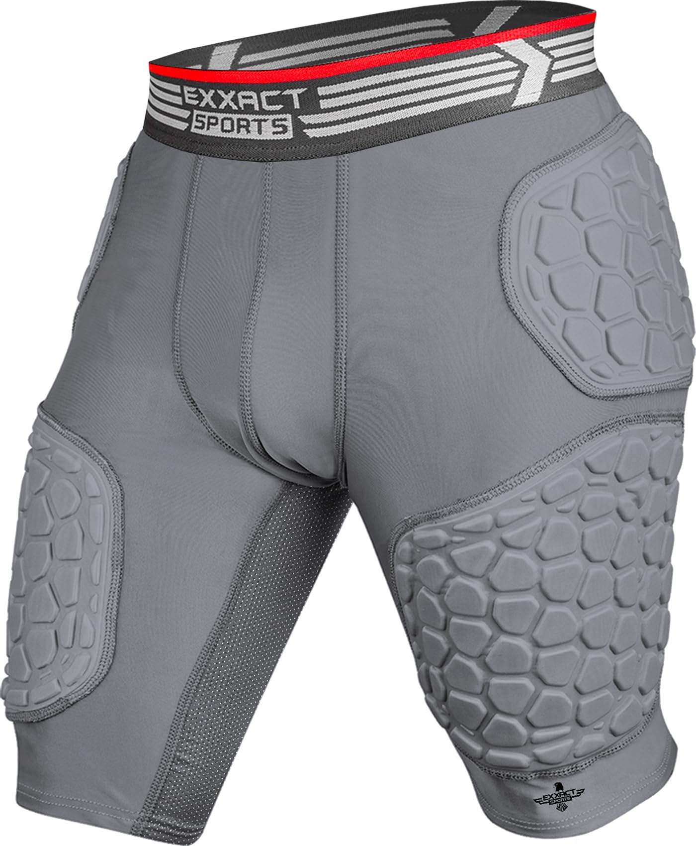 Exxact Sports Elite 5-Pad Adult Football Girdle for Men - Padded Compression Shorts with Cup Pocket | Protective Football Undergarment for Training & Games | Ideal for Football, Rugby & Contact Sports