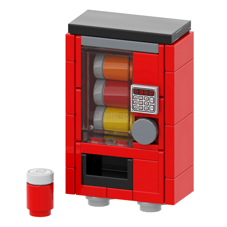 LEGO Vending Machine Building Set - Mini Red Soda Can Dispenser Model Kit for Adults & Kids | Creative STEM Toy for Home Decor, Office Display & Collector's Showcase