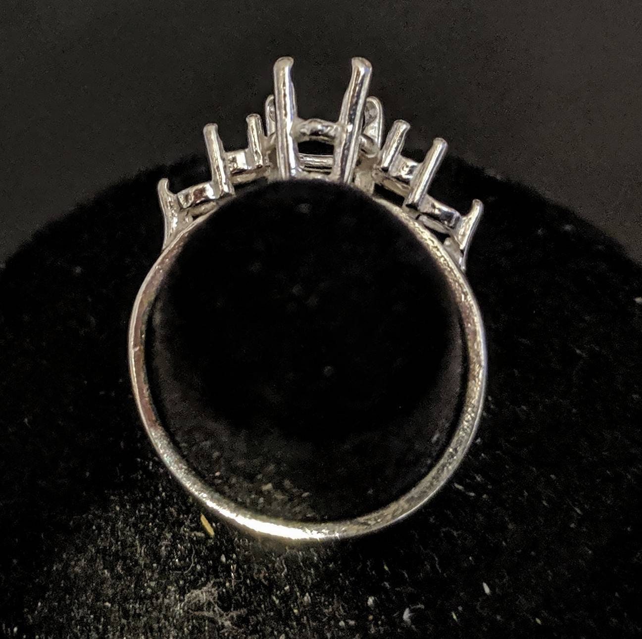 Sterling Silver or 14kt Gold Pear-Shaped Ring Setting - 10x7mm & 16x12mm with Accents - Size 7 (163492/143492) - Perfect for Engagement Rings, Wedding Bands & Jewelry Making