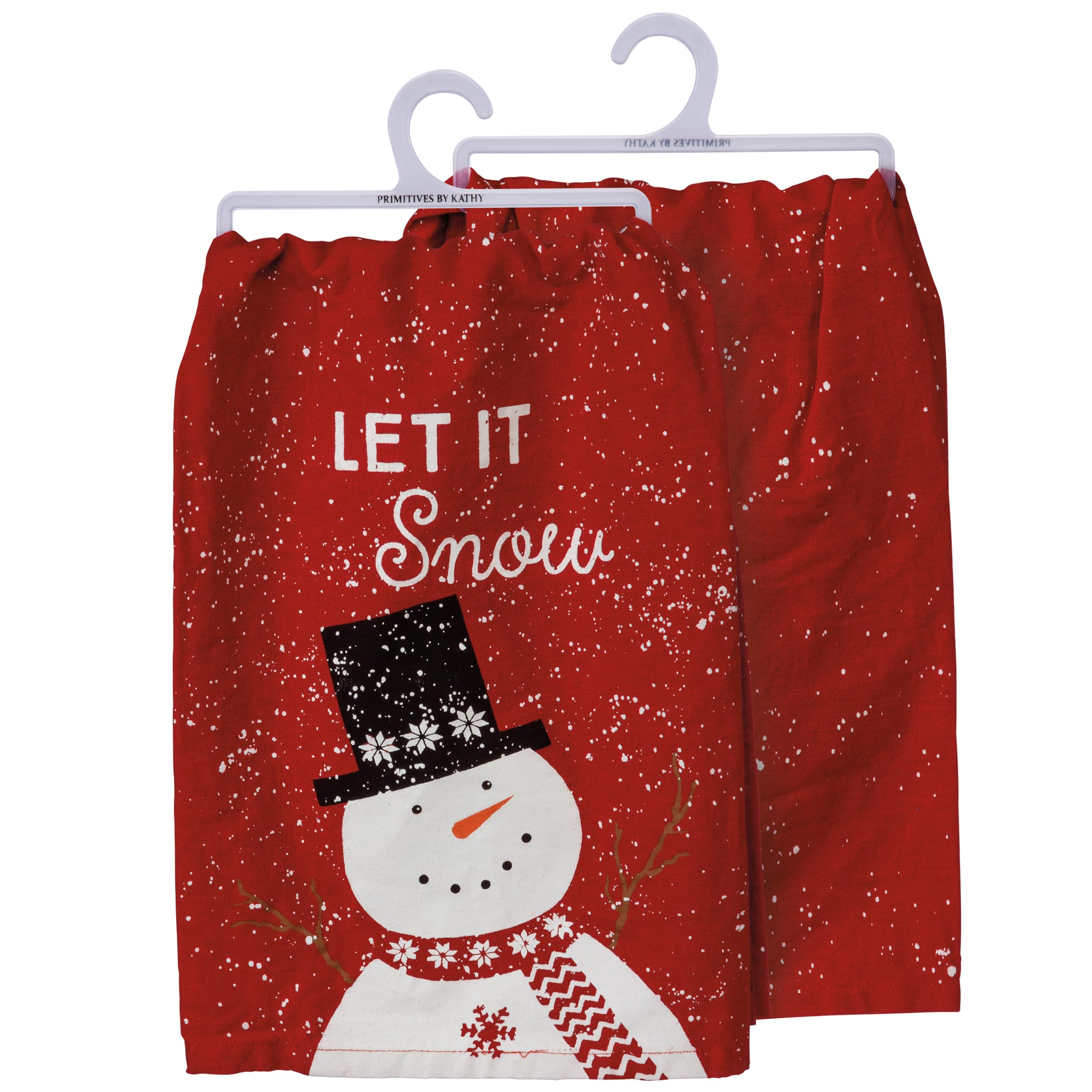 Primitives by Kathy Let It Snow Christmas Kitchen Towel - Farmhouse Holiday Decor for Home, Kitchen & Dining - Cozy Winter Snowflake Design for Gifts & Seasonal Decorating