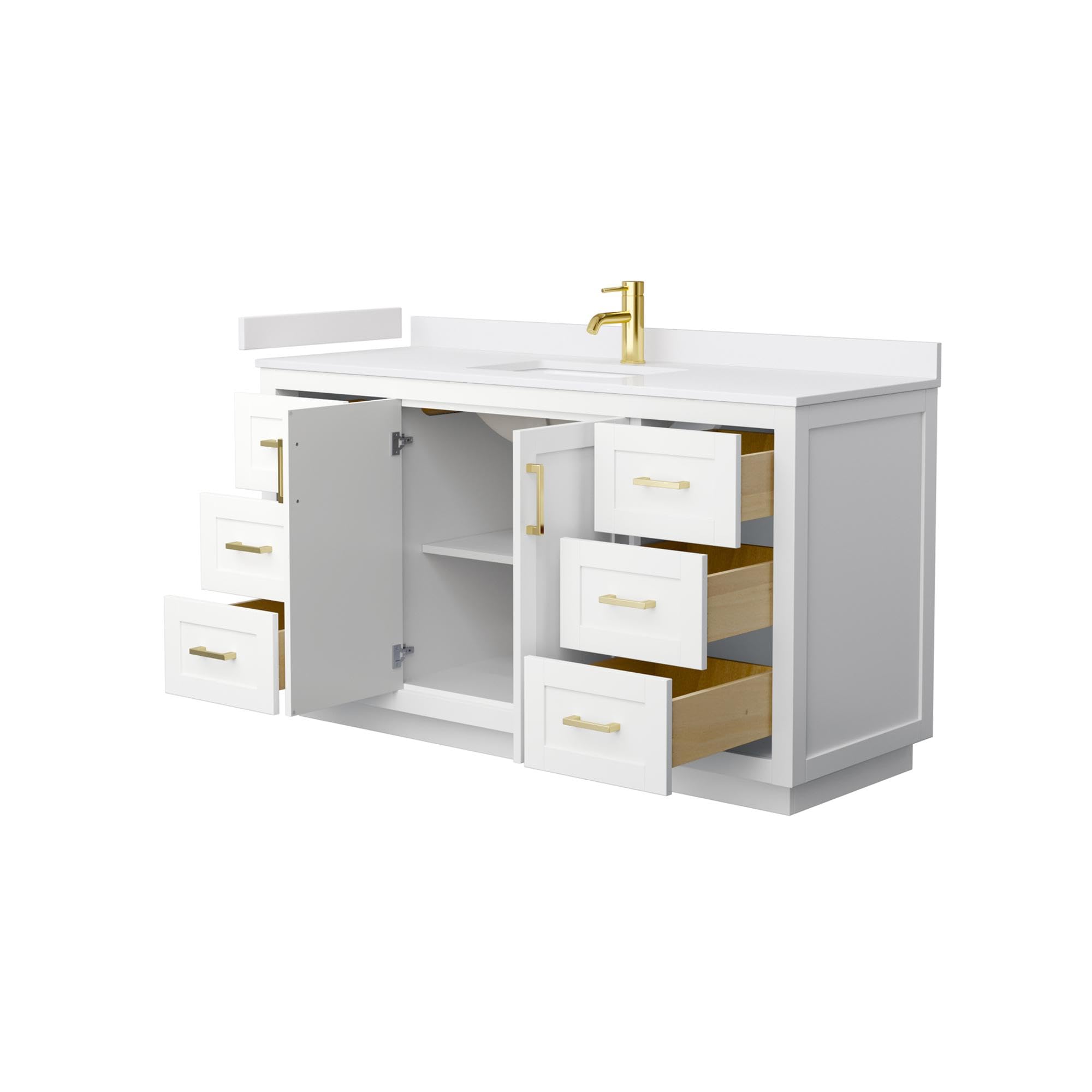 Wyndham Collection WCF292960SWGWCUNSMXX Miranda Vanity Set in White - Modern Bathroom Vanity with Sink & Mirror for Home Renovation & Spa Style Decor