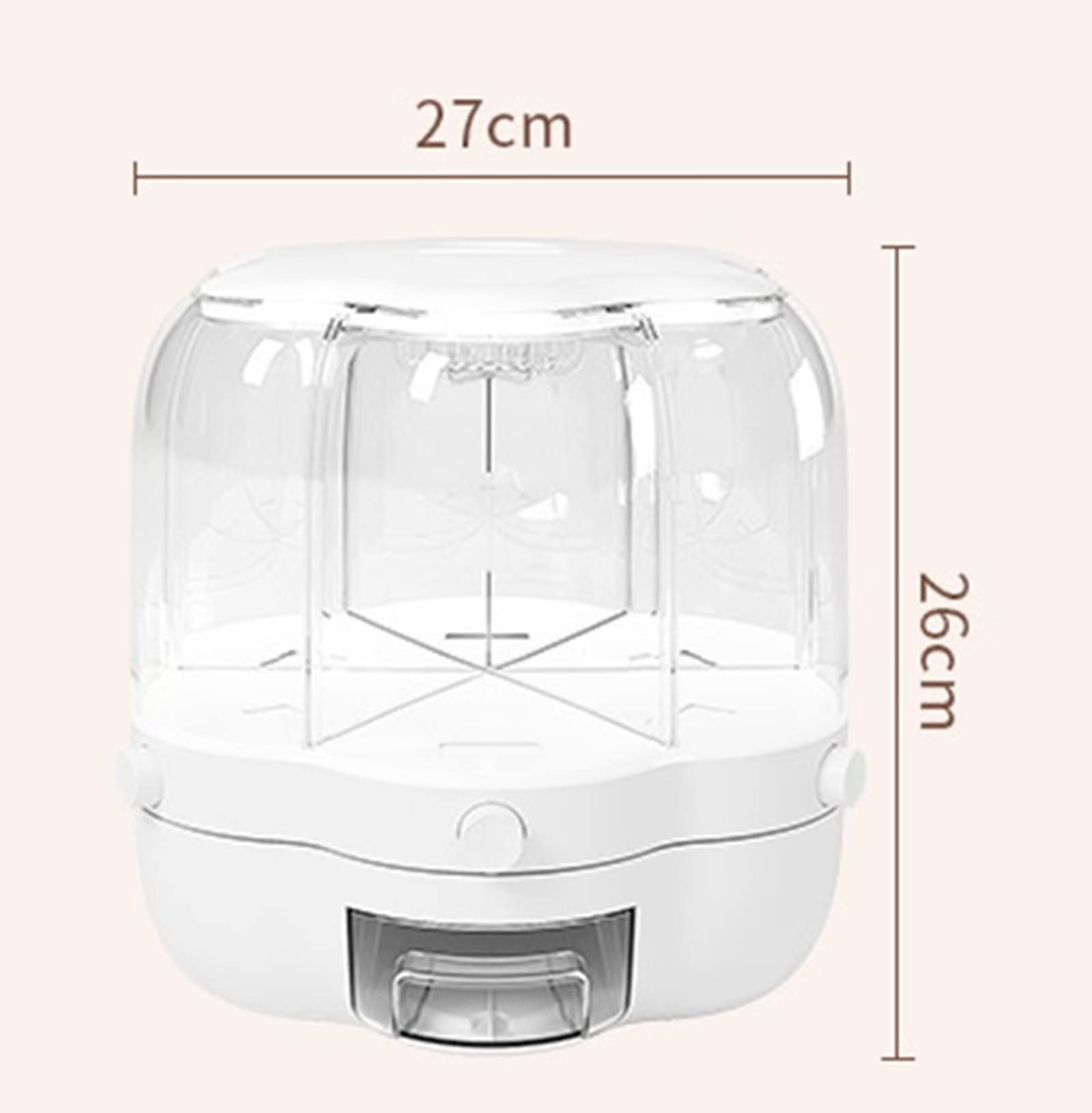8kg Rice Dispenser Plastic Food Storage Container with Lid - Moisture Proof Cereal & Grain Storage Bucket for Kitchen, Pantry Organization (Great for Rice, Flour, Pasta, Beans)