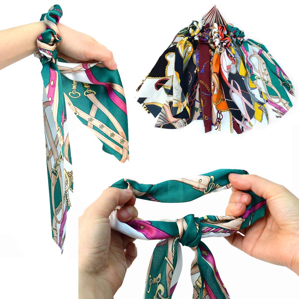 6-Piece Satin Silk Hair Scrunchies - Soft Elastic Ponytail Holders & Headband Ties for Women & Girls (Perfect for Workouts, Yoga, Office & Everyday Styling)