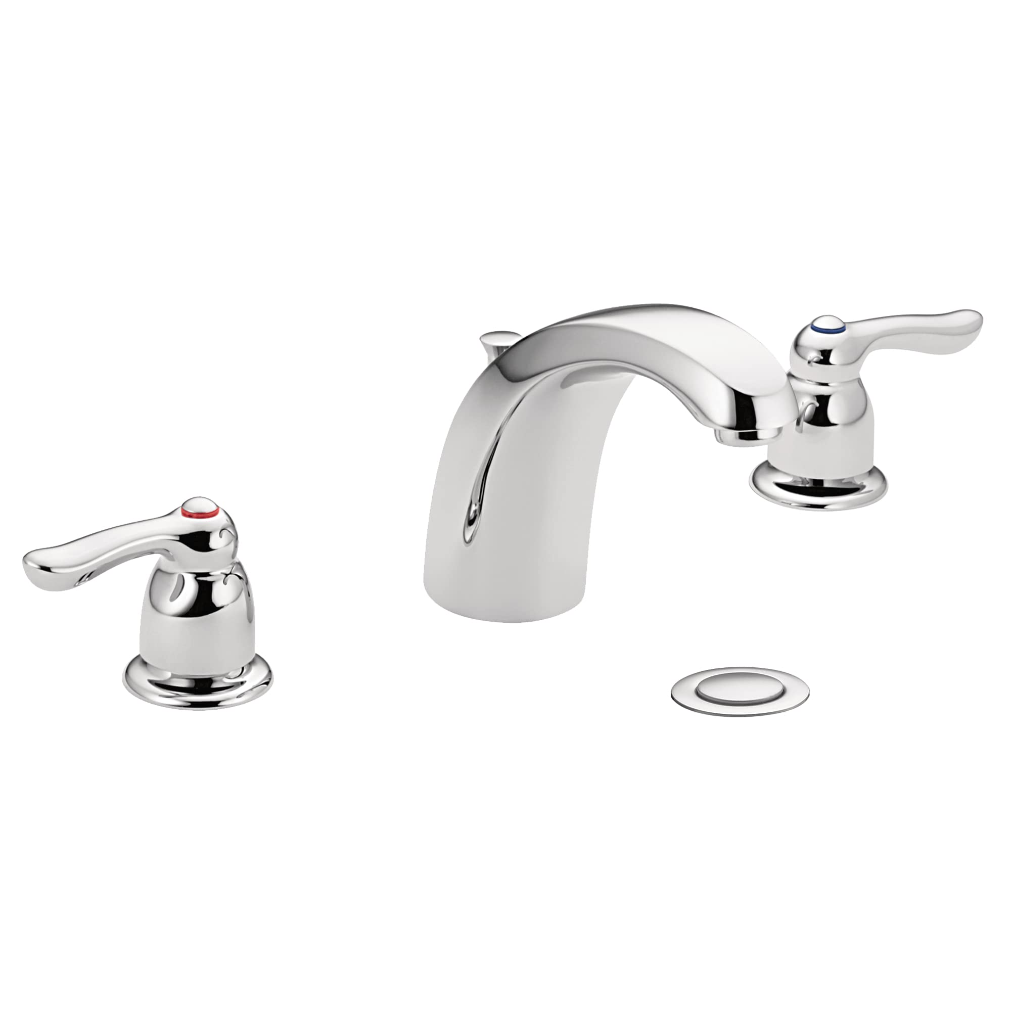 Moen 4945 Chateau Two-Handle Low Arc Bathroom Faucet in Chrome - Perfect for Modern Bathrooms, Vanities & Powder Rooms