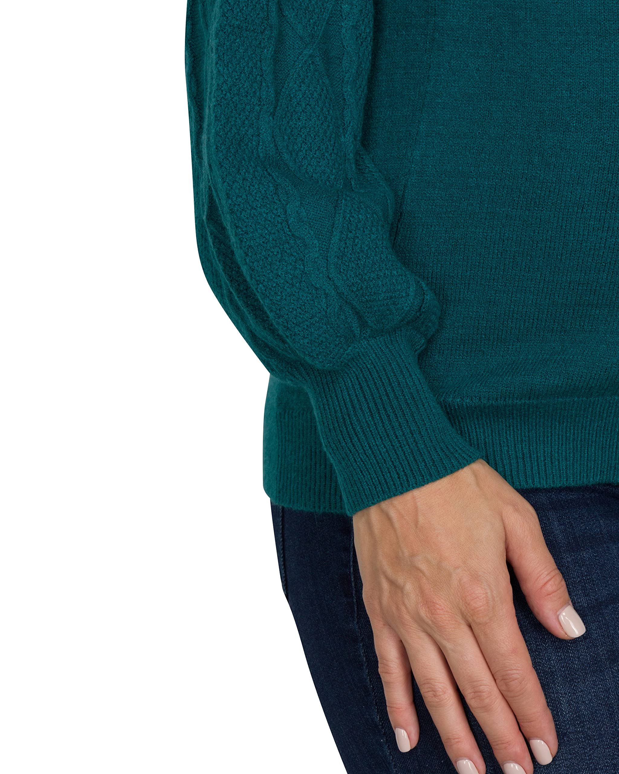 Eliana Cable Knit Sleeve Maternity Sweater - Soft Pregnancy Sweater for Women - Cozy Maternity Clothes for Fall & Winter - Perfect for Baby Showers, Photoshoots and Everyday Wear