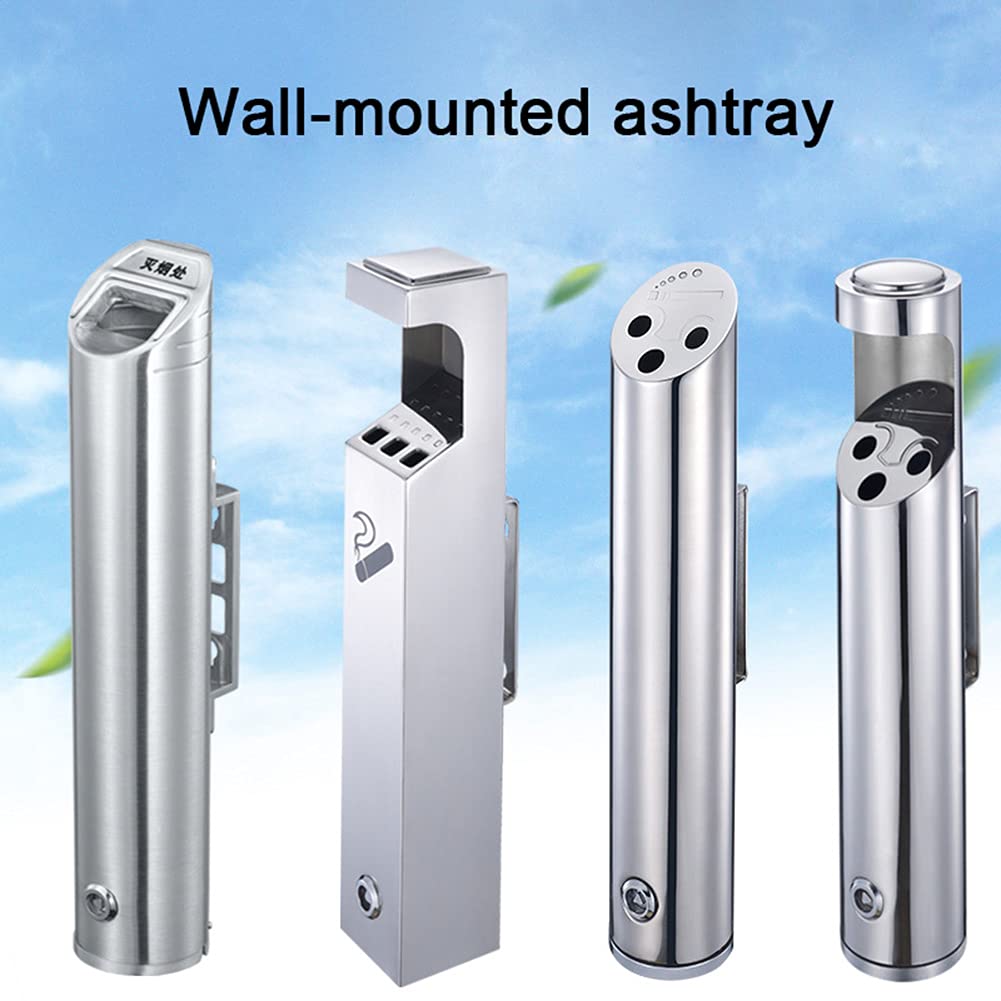 Heavy Duty Wall-Mounted Outdoor Ashtray - Commercial Grade Cigarette Butt Receptacle with Rust-Proof Design for Restaurants, Hotels & Public Spaces