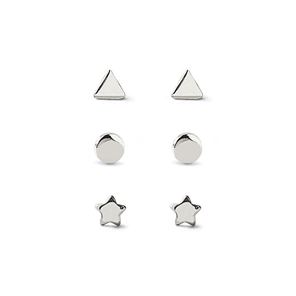 Tiny Star Circle Triangle Studs Set - Small Geometric Earrings for Women - Perfect for Daily Wear, Parties, and Gifts