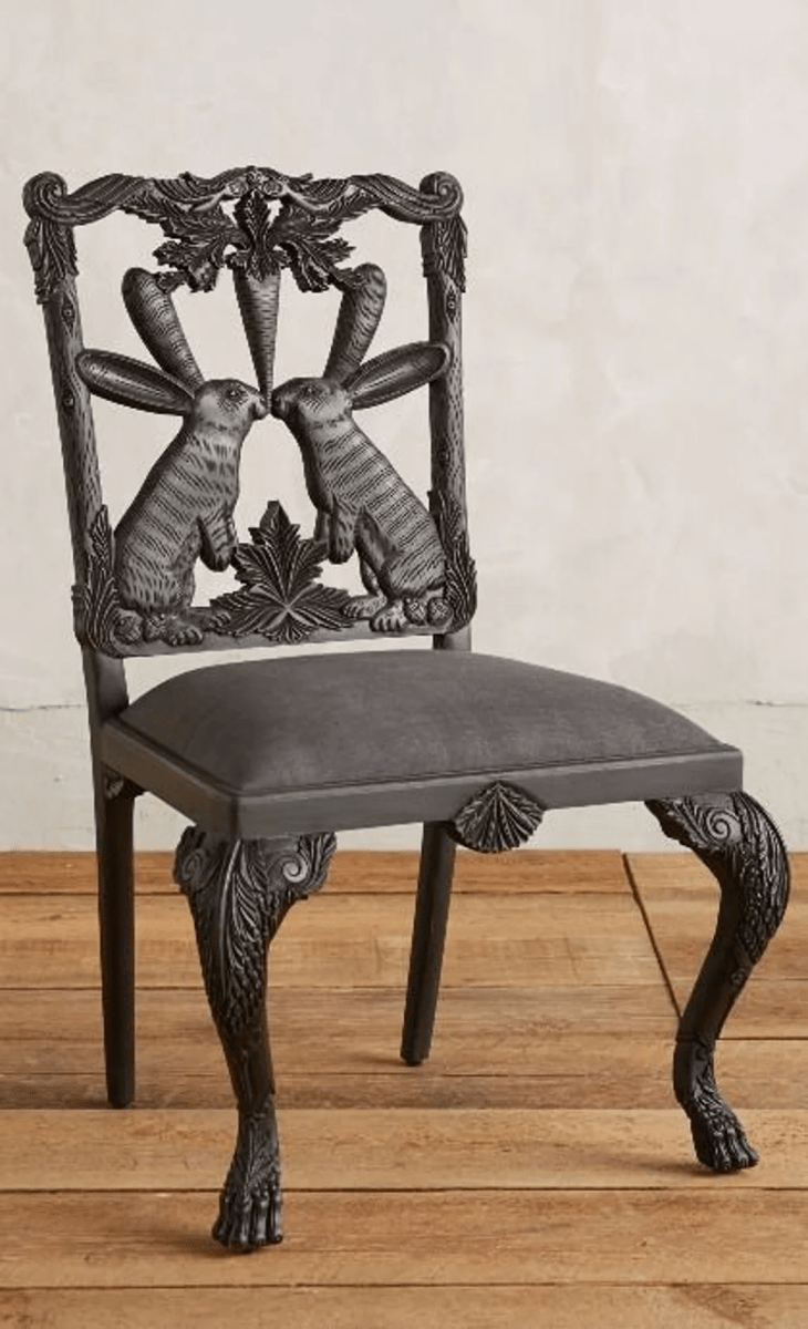 Hand Carved Menagerie Dining Chairs Set of 2 - Exotic Wooden Table Chairs for Kitchen, Dining Room & Restaurant - Elegant Handcrafted Wood Furniture for Home Decor