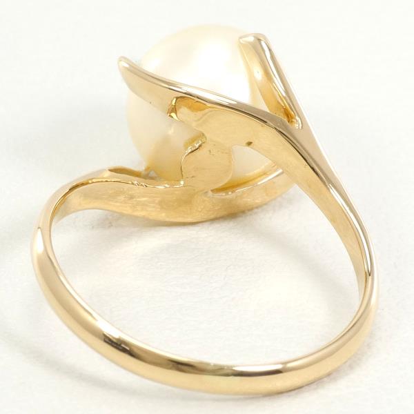 18K Yellow Gold Pearl Ring - 9mm Round Cultured Pearl Jewelry for Women, Elegant Bridal & Evening Wear Accessory