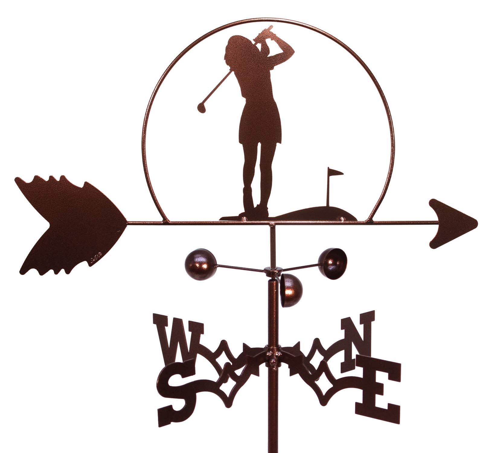 Premium SWEN Female Golfer Golf LPGA Weathervane with Adjustable Mount - Perfect for Outdoor Garden, Yard Decor & Golf Enthusiast Gifts