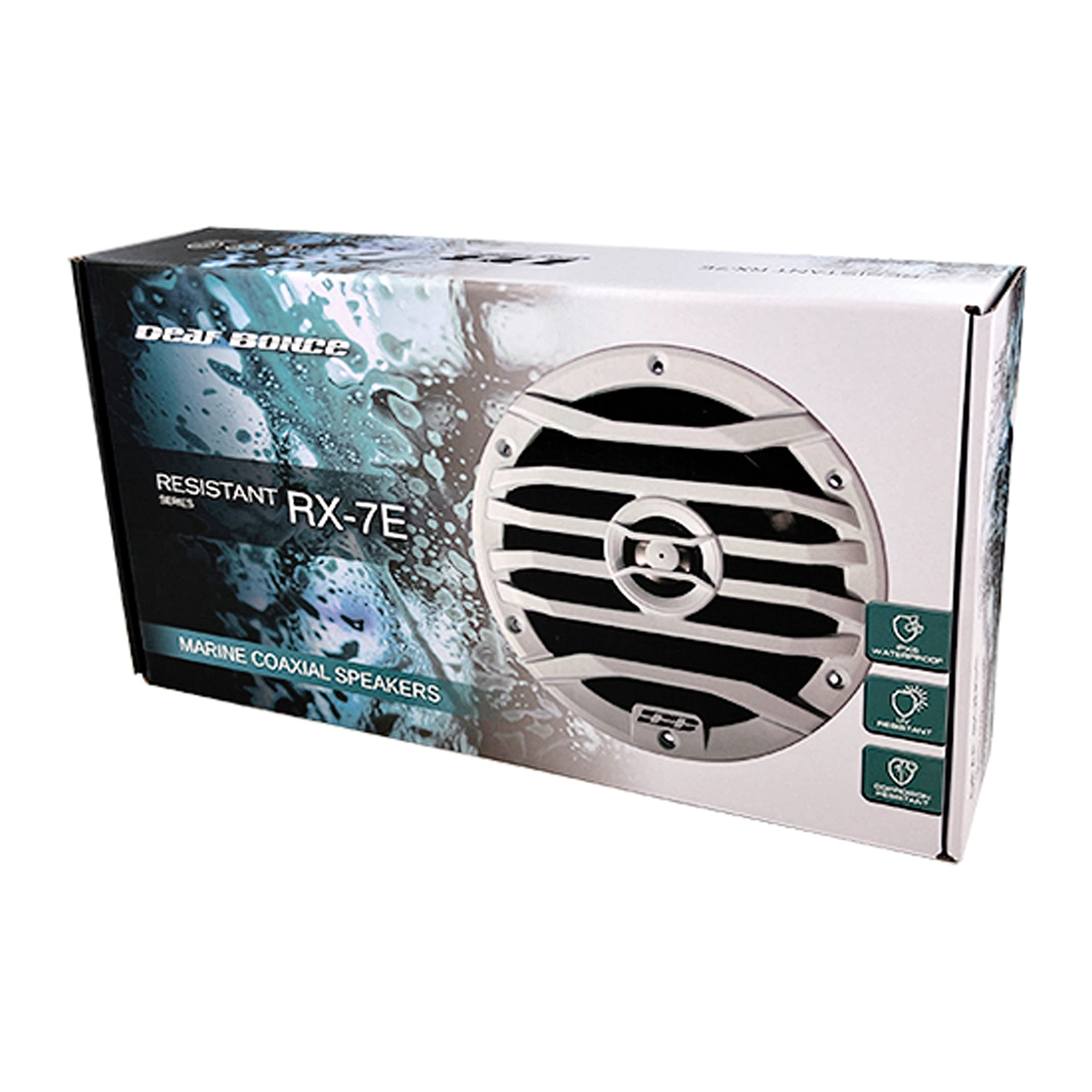 Deaf Bonce RX-7E 7 Inch 260W 4 Ohm Waterproof Marine Coaxial Speakers - Perfect for Boats, Yachts & Outdoor Water Sports