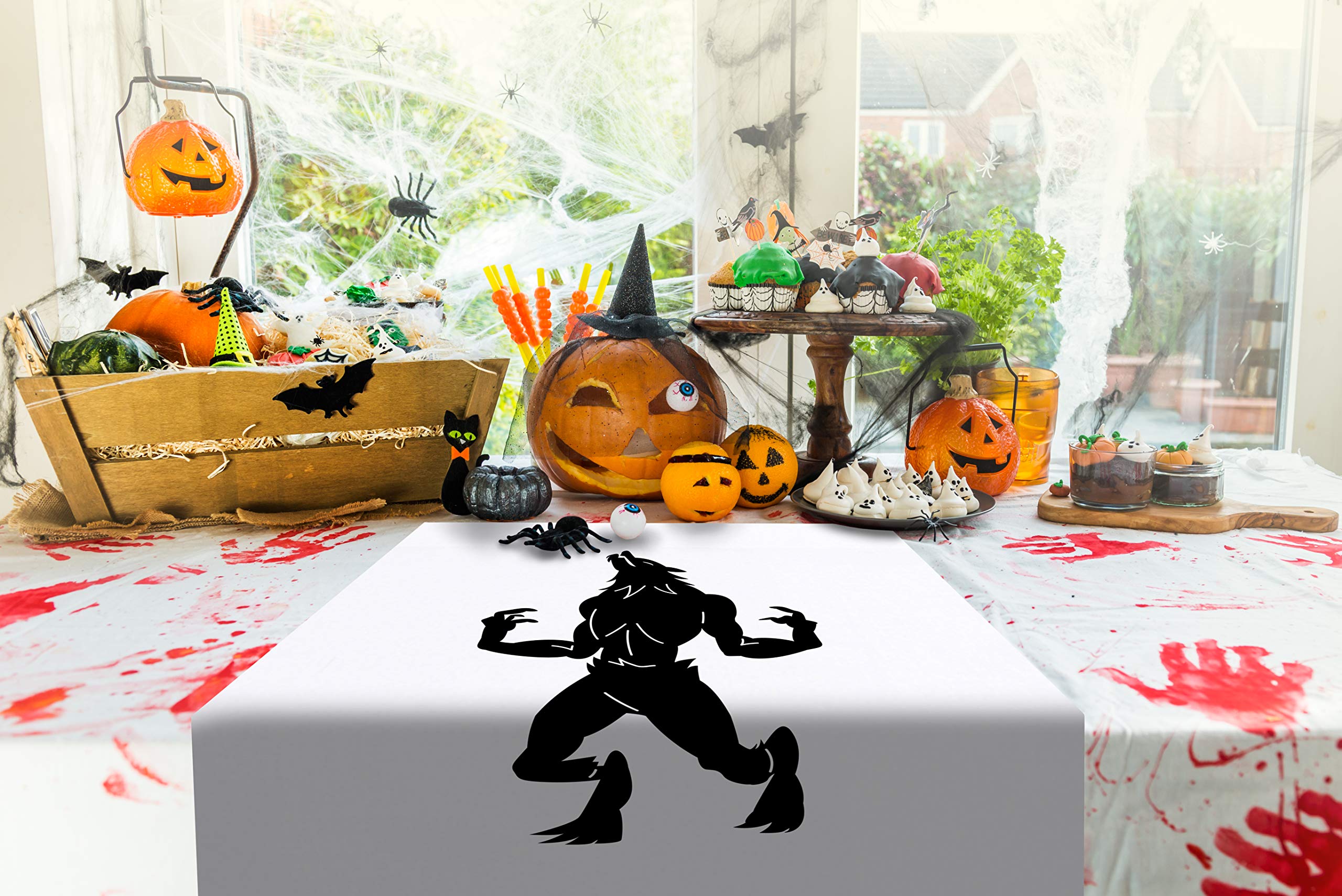Werewolf Halloween Flags - Mato & Hash Halloween Graphic Hanging Decor for Outdoor & Indoor Halloween Party Decorations