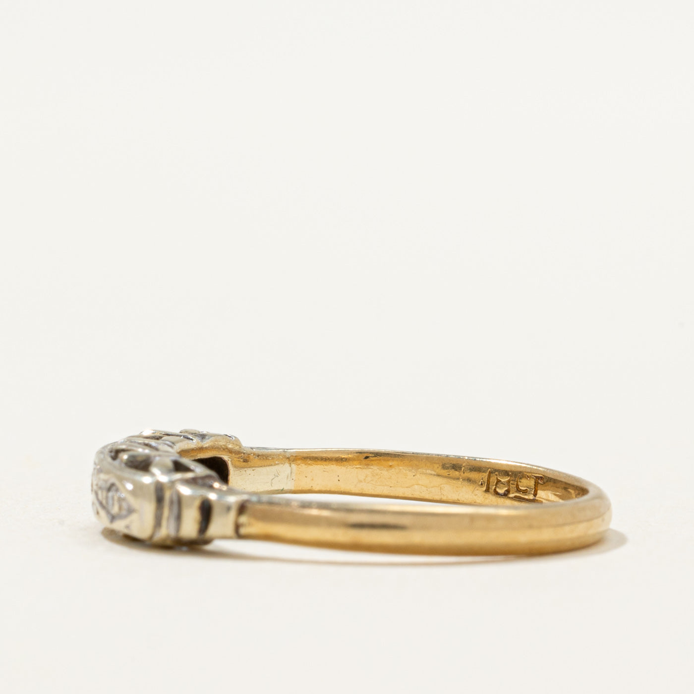 Diamond Textured Band Ring | 0.02 Carat Total Weight | Size 4.75 | Wedding, Engagement, Anniversary Gift for Her