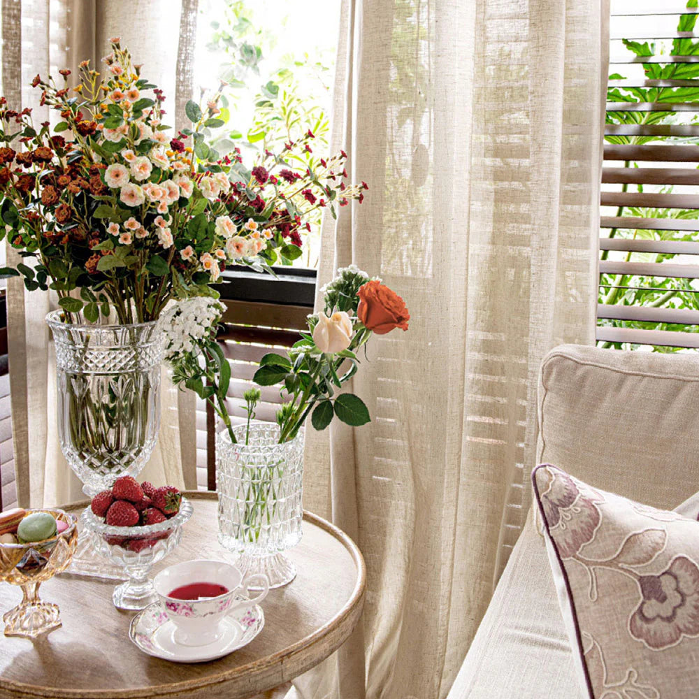 Custom Sheer Pleated Curtains - Lightweight & Breathable Window Drapes for Living Room, Bedroom, Nursery | Dawn Home Decor