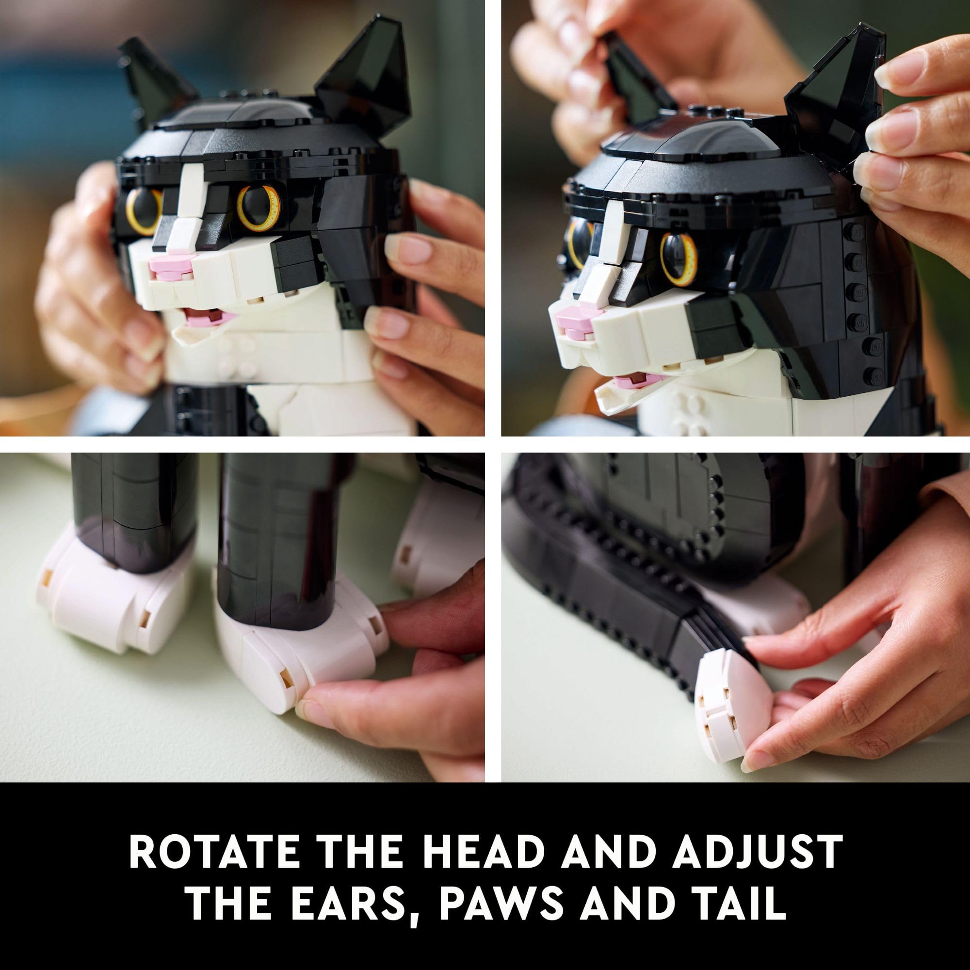 LEGO Ideas Tuxedo Cat Building Set for Adults 18+ - DIY Home Decor Craft Kit for Living Room & Bedroom - Perfect Gift for Cat Lovers, Women & Men (Model 21349) - Creative Display for Cat Enthusiasts & LEGO Collectors