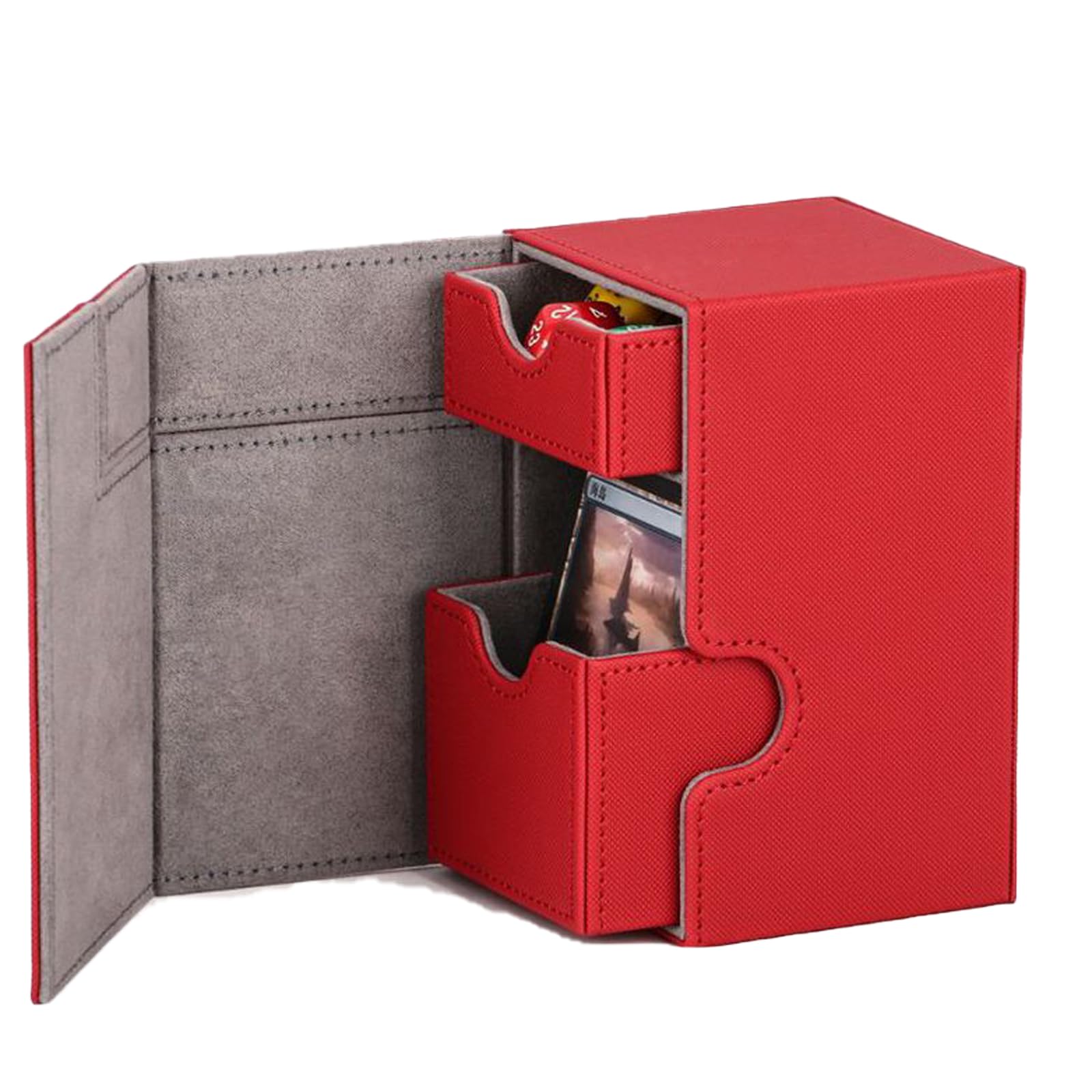 Premium PU Leather Deck Game Card Box - Durable Playing Cards Storage Case for Trading & Collectible Cards - Perfect for MTG, Pokemon, and Board Game Nights