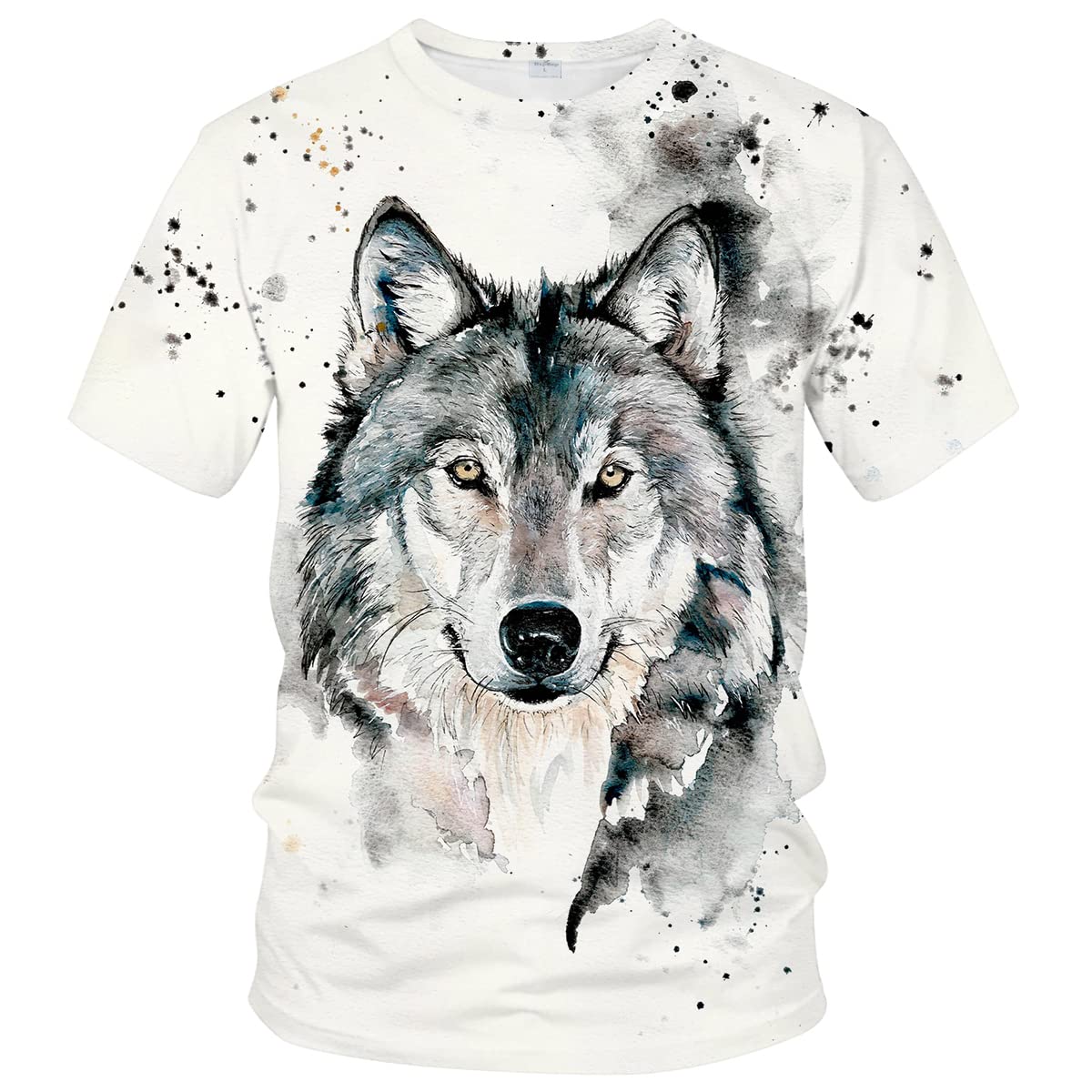 Men's Short Sleeve Wolf Graphic Print T-Shirt - Trendy Novelty Tee for Casual Wear, Street Style & Outdoor Activities