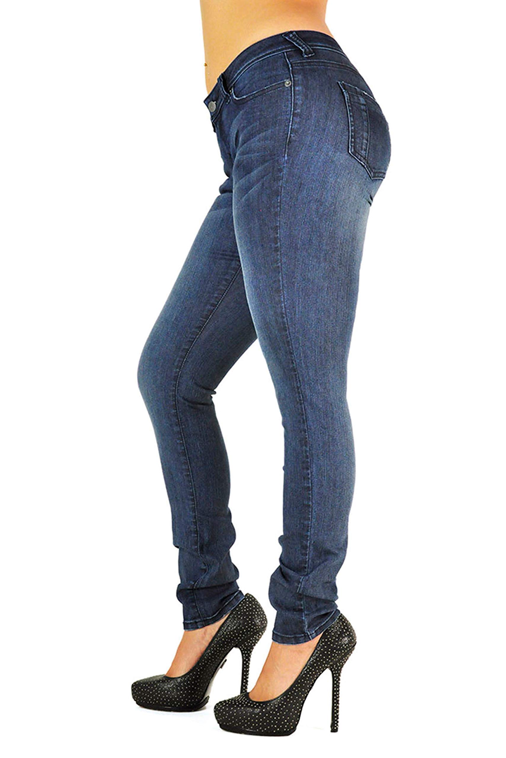 Poetic Justice Women's Curvy Fit Stretch Denim Mid Rise Skinny Jeans - Comfortable & Flattering for Everyday Wear, Date Night & Casual Outings