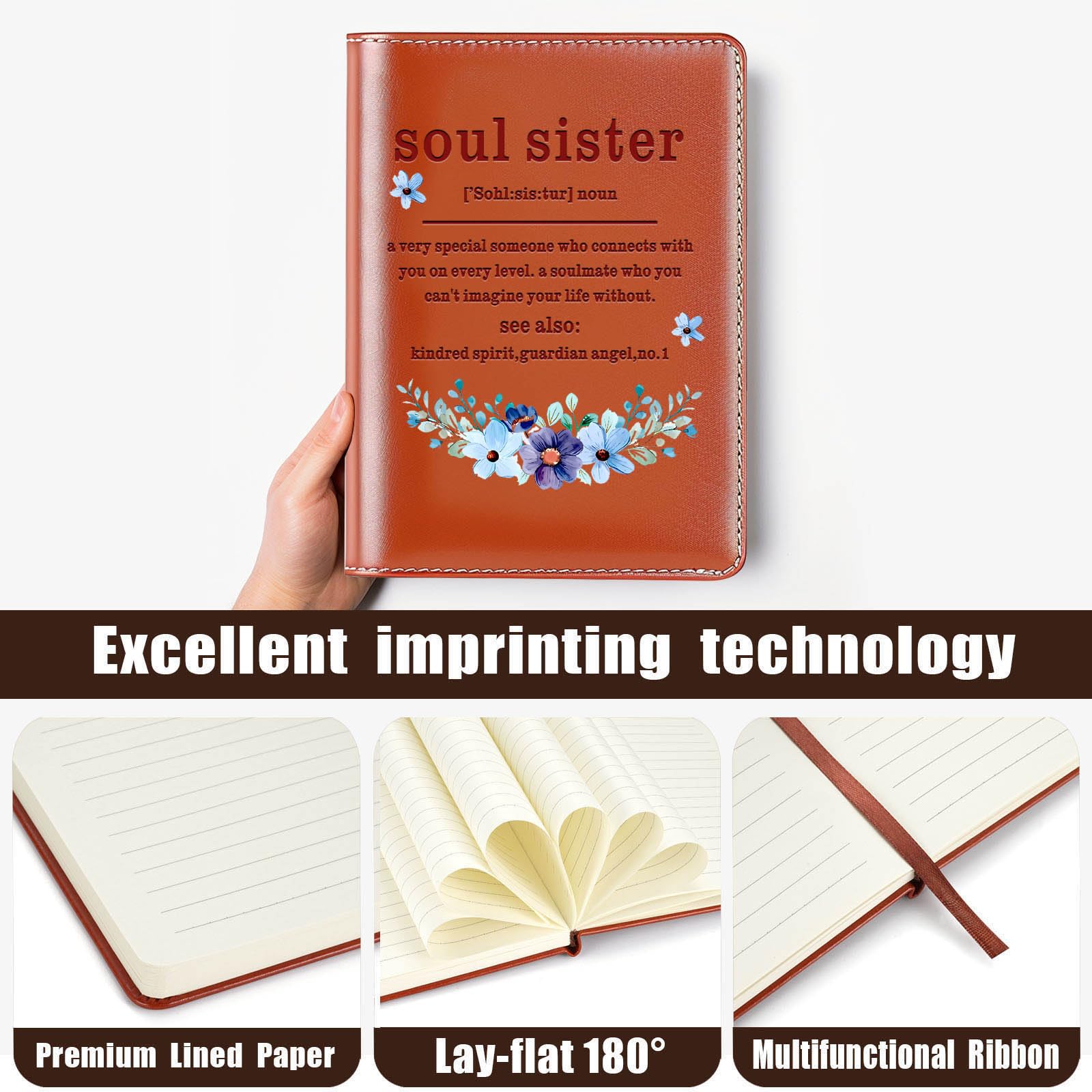 Best Friendship Journal Notebook - Leather Lined Diary for Sister, BFF & Bestie Gifts | Thoughtful Thank You Present for Women | Perfect for Sisterhood Celebrations, Birthday Gifts & Memory Keeping