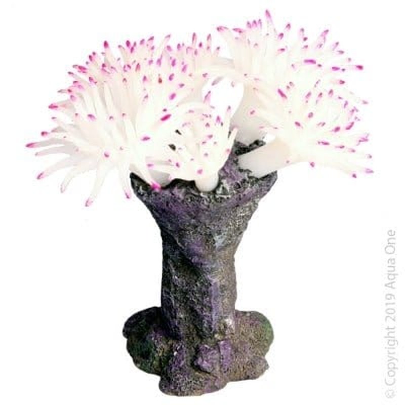 Aqua One Copi Coral Tube with Anemone - 14.5 x 13.5 x 14cm Artificial Coral Decor for Saltwater Aquariums & Fish Tanks - Perfect for Marine Habitat & Reef Tank Setup