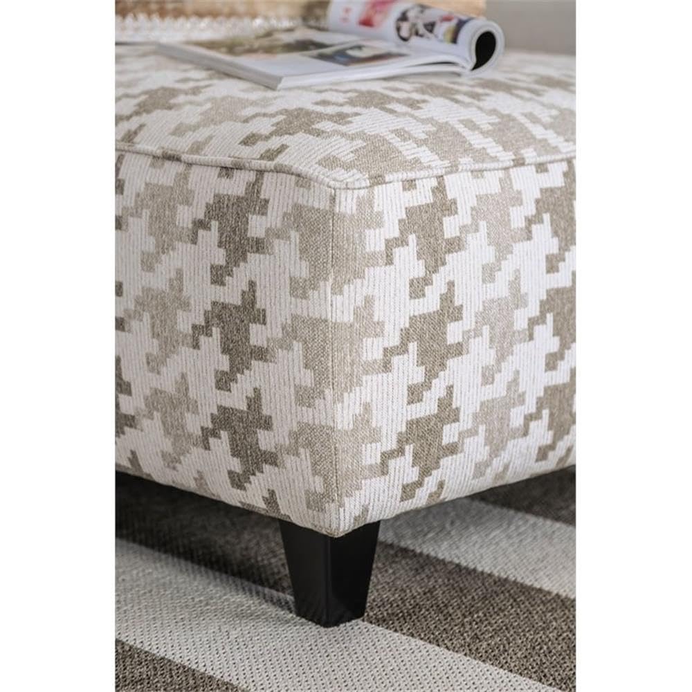 Furniture of America Verdugo Transitional Fabric Ottoman in Light Gray - Stylish Footrest & Storage Bench for Living Room, Bedroom & Home Decor