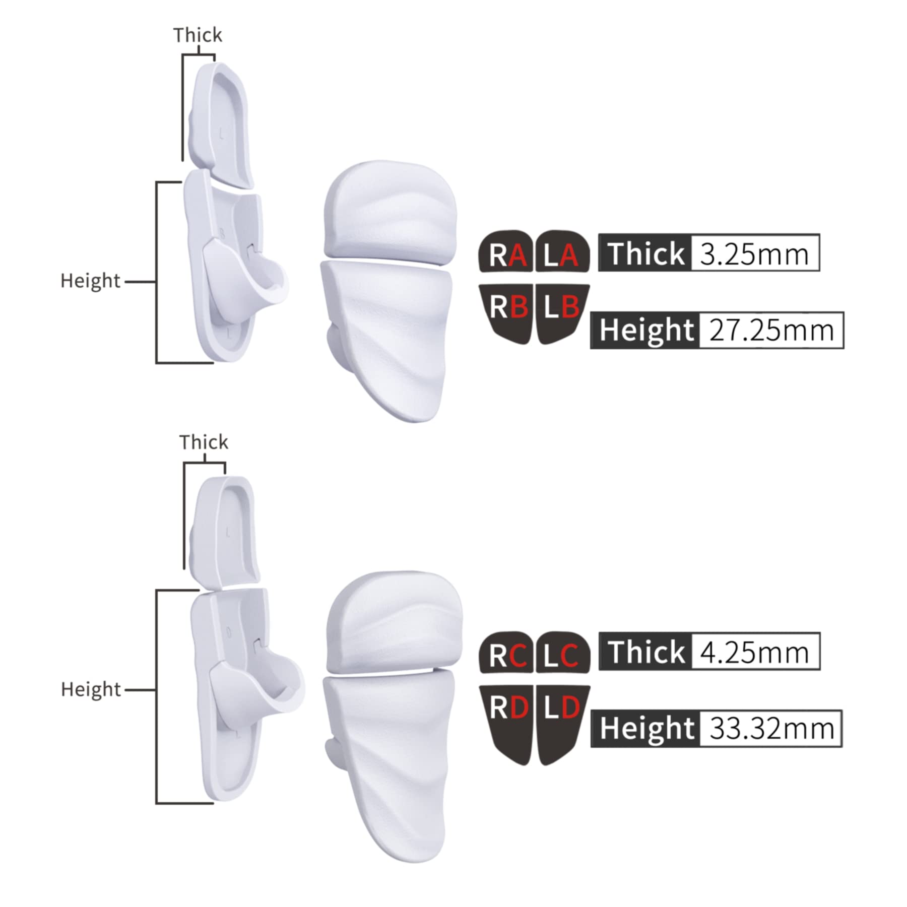 PlayVital DUNE Trigger Stops for PS5/Edge Controller - 2 Pairs of Long L1 L2 R1 R2 Bumper Extensions & Joystick Grips for PS Portal Remote Player (White) - Enhance Gaming Performance for FPS & Competitive Play