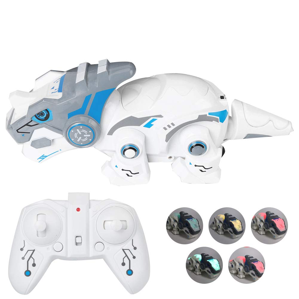 2.4G Remote Control Dinosaur Toy with LED Lights - Interactive Educational RC Robot Dinosaur for Kids & Toddlers - Perfect Birthday Gift for Boys & Girls (Indoor/Outdoor Play, STEM Learning Toy)