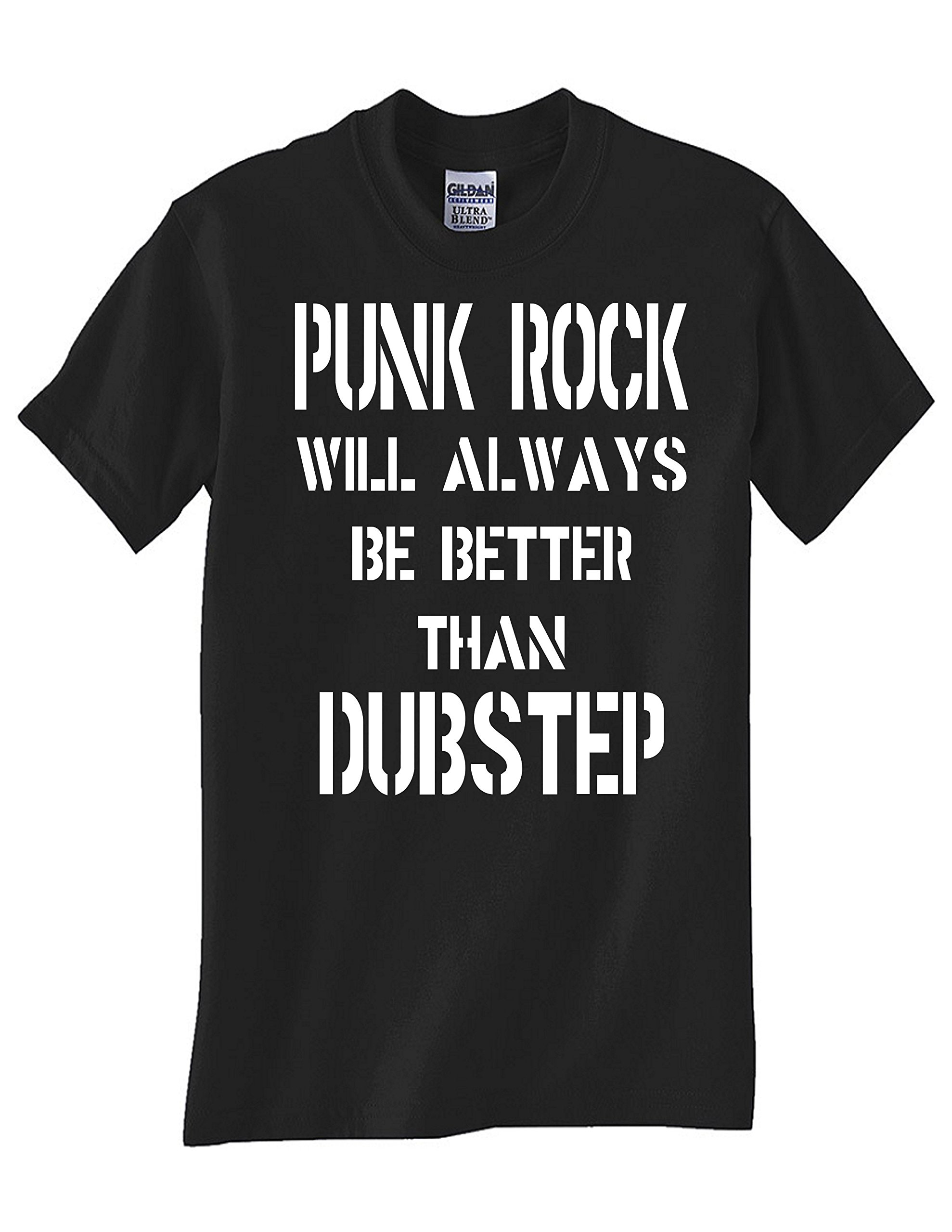 STUFF WITH ATTITUDE Punk Over Dubstep Black Graphic T-Shirt | Cool Music Band Tee for Concerts & Streetwear Fashion