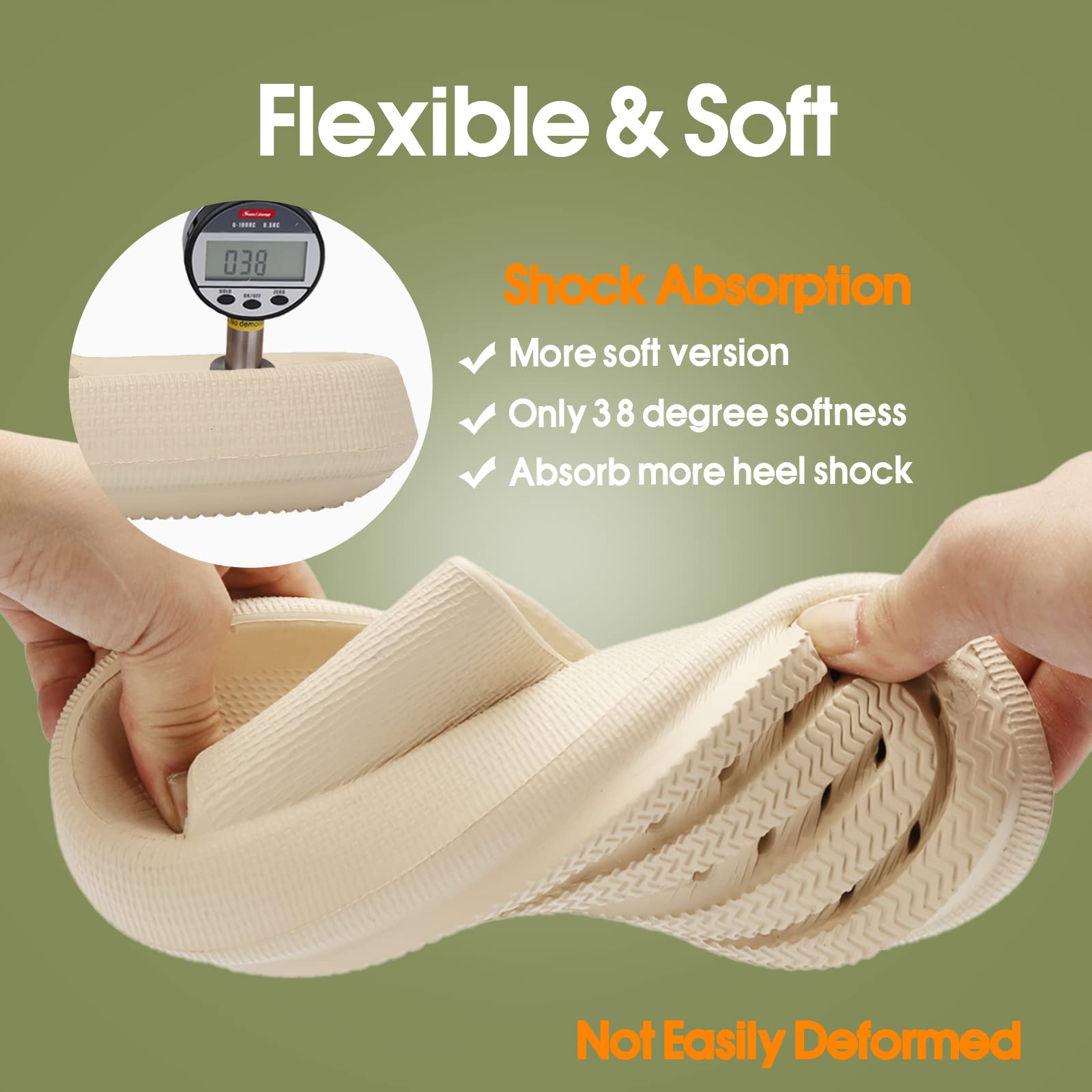 EQUICK Cloud Slides Pillow Slippers for Women & Men - Ultra Soft Bathroom Sandals with Cushioned Thick Sole | Indoor Outdoor Shower Slippers | Perfect for Home, Spa, Poolside & Travel Use