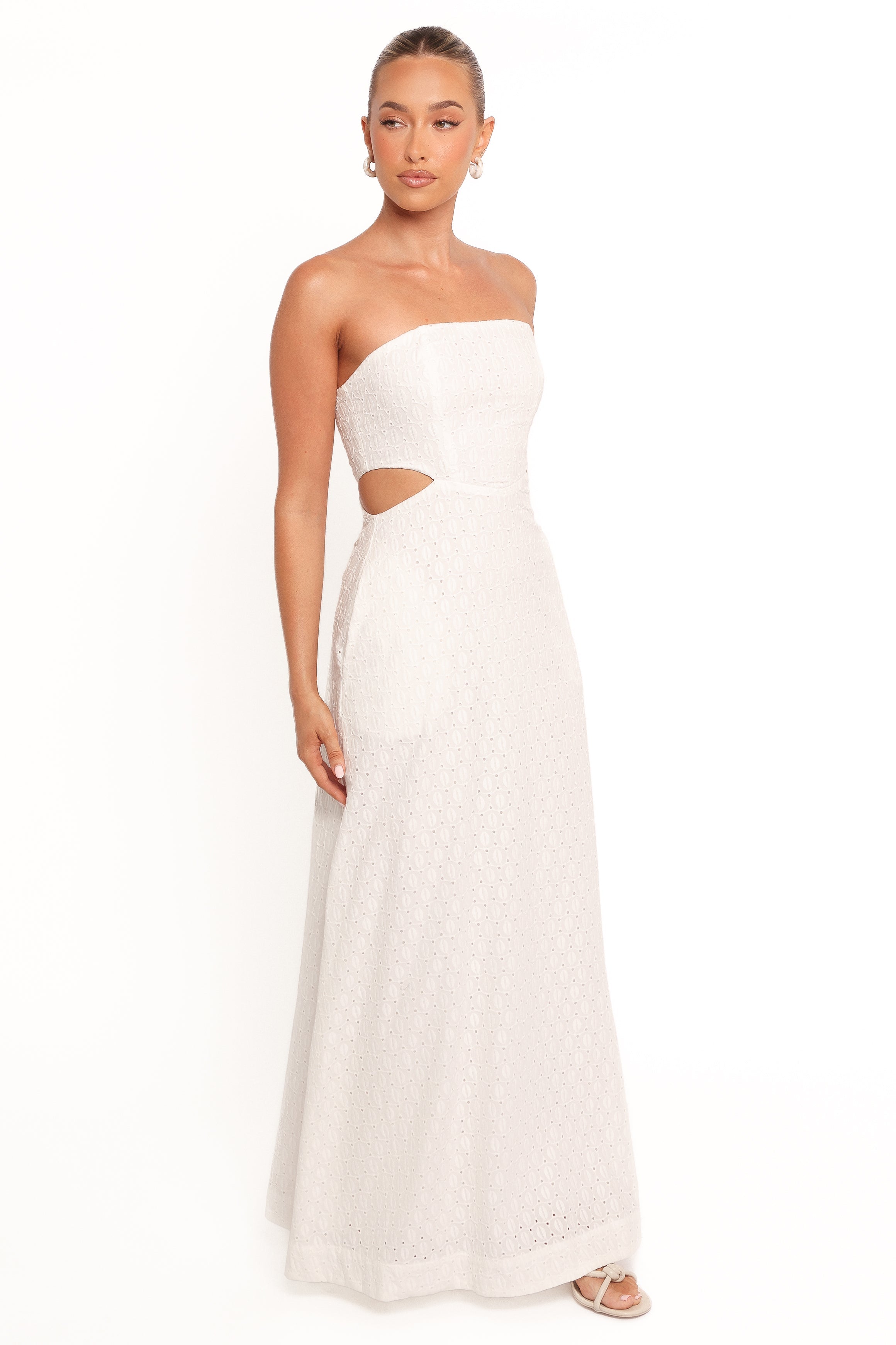 Laura Women's Midi Dress - Elegant White Flowy Summer Dress for Casual Outings, Parties & Beach Vacations