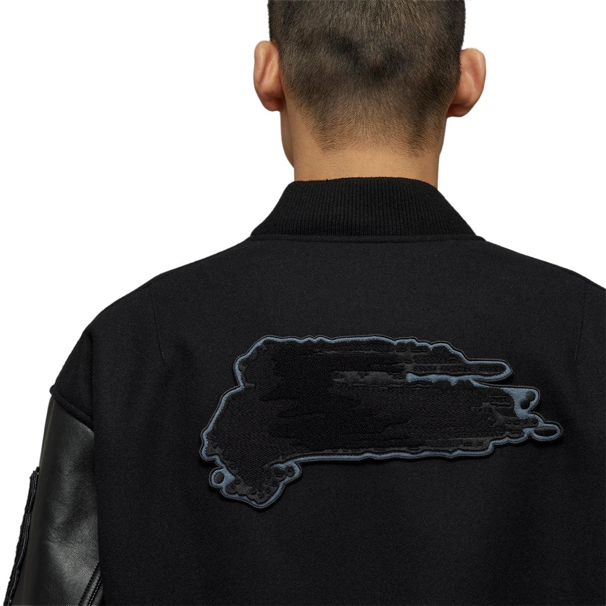 Triple Black Letterman Jacket for Men - Vintage Style Varsity Jacket with Embroidered Patches | Perfect for High School, College, and Casual Outfits