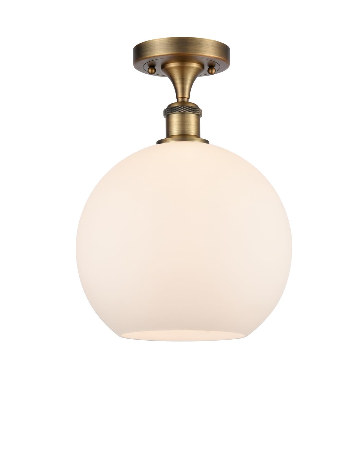Innovations 516-1C-BB-G121-10-LED Large Athens 1 Light Semi-Flush Mount Ceiling Light - Brushed Brass Finish, Ballston Collection - Perfect for Dining Room, Bedroom or Entryway Lighting