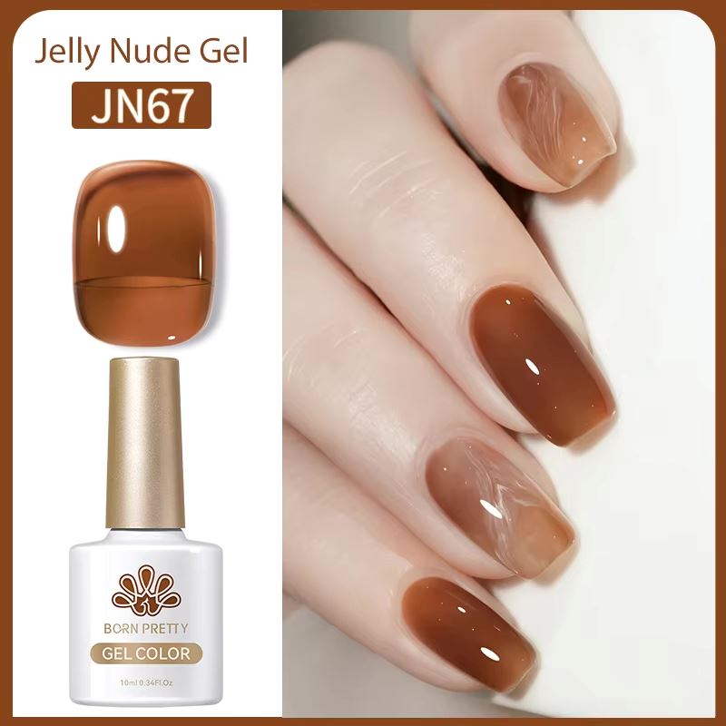 Born Pretty Jelly Nude Gel Polish - Long Lasting Soak Off UV LED Nail Polish for Salon & Home Manicure - Perfect for Weddings, Parties & Everyday Wear