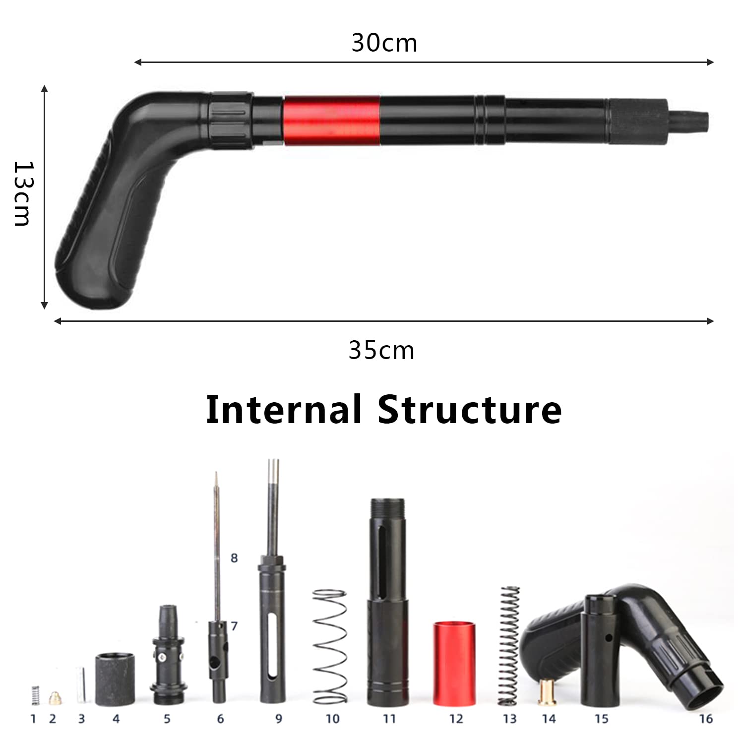 Manual Steel Nail Gun Tool - Portable Concrete Nail Gun with 20 Nails - Mini Nail Shooting Machine for Cement Walls & Woodworking - Perfect for Home DIY Projects, Wall Fastening, and Construction Work