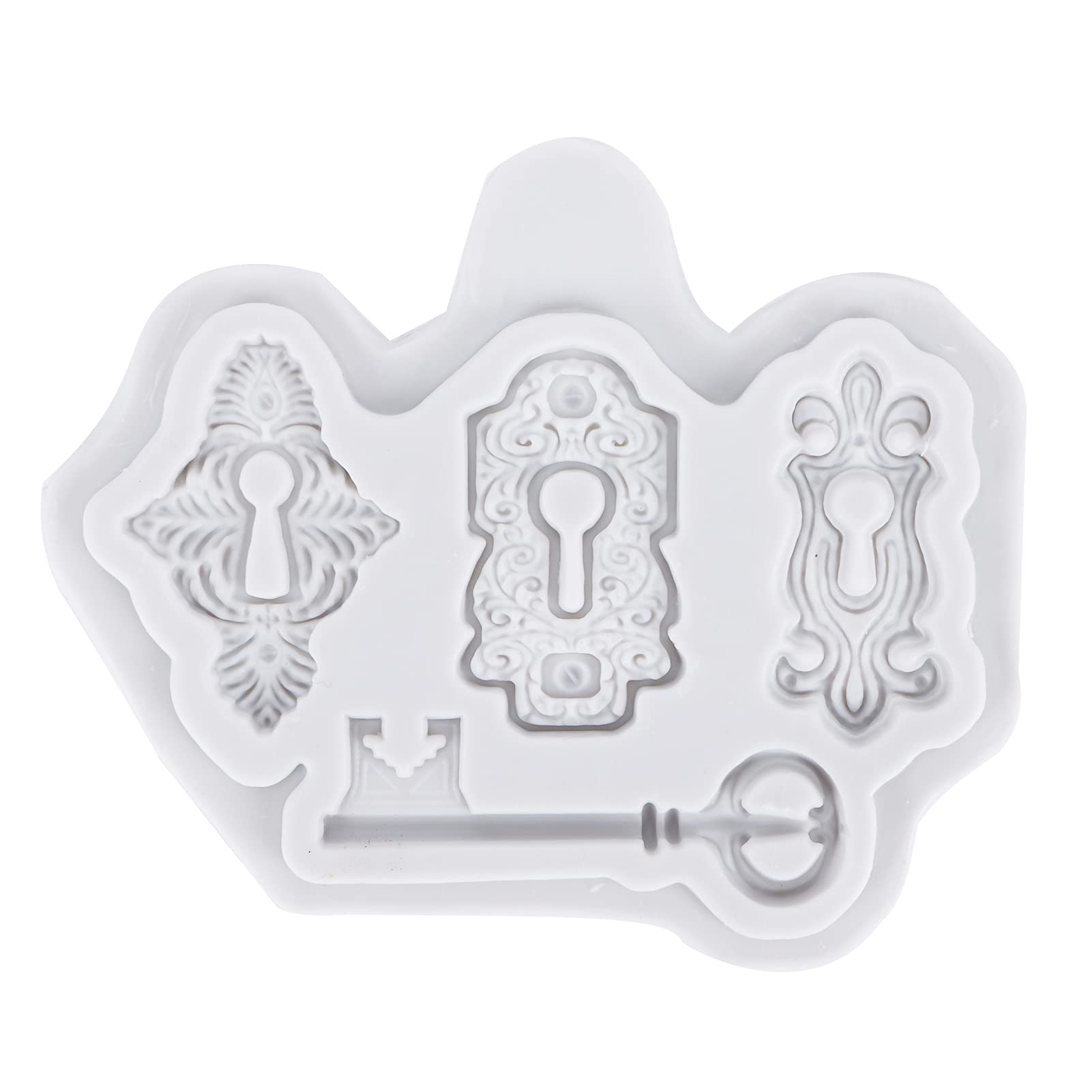 Premium Silicone Cake Keyhole Key Pattern Mold - DIY Fondant Chocolate Baking Decorating Tool for Homemade Cakes (Gray) | Perfect for Birthday, Wedding & Party Dessert Decoration