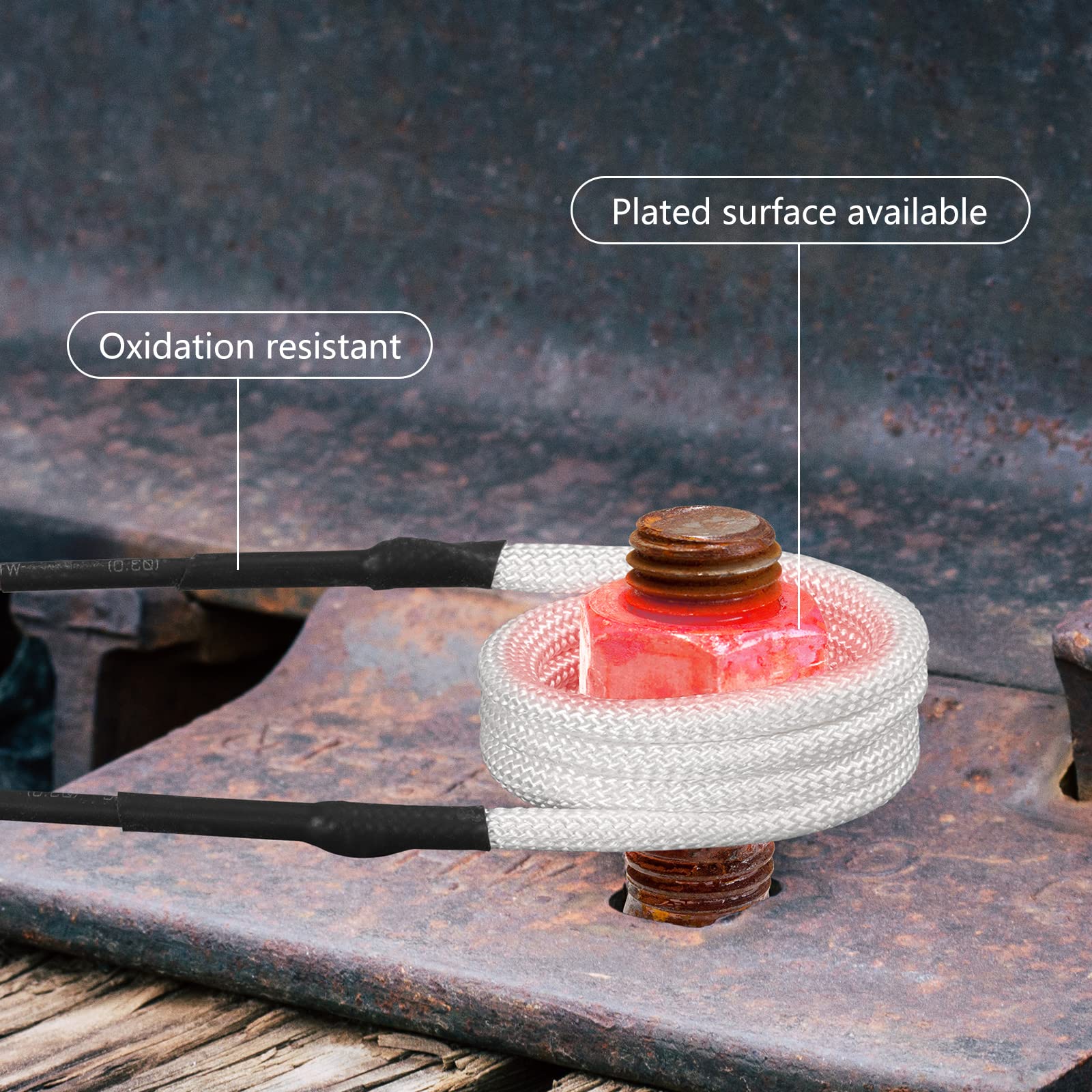 10PCS Induction Heater Coil Kit for Magnetic Heater - 8 Coils & 2 Free Forming Copper Wires (1200℃ Heat Resistant) - Perfect for Removing Rusty Bolts, Nuts, and Automotive Repairs - Ideal for DIY Mechanics and Professional Workshops
