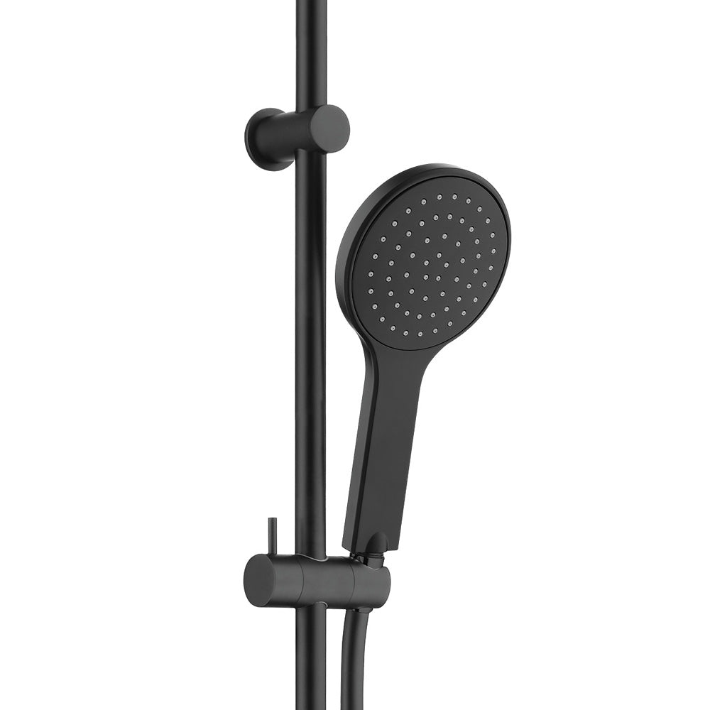 Fienza Kaya Rail Shower System in Matte Black - Modern Bathroom Fixture for Luxurious Spa Experience at Home