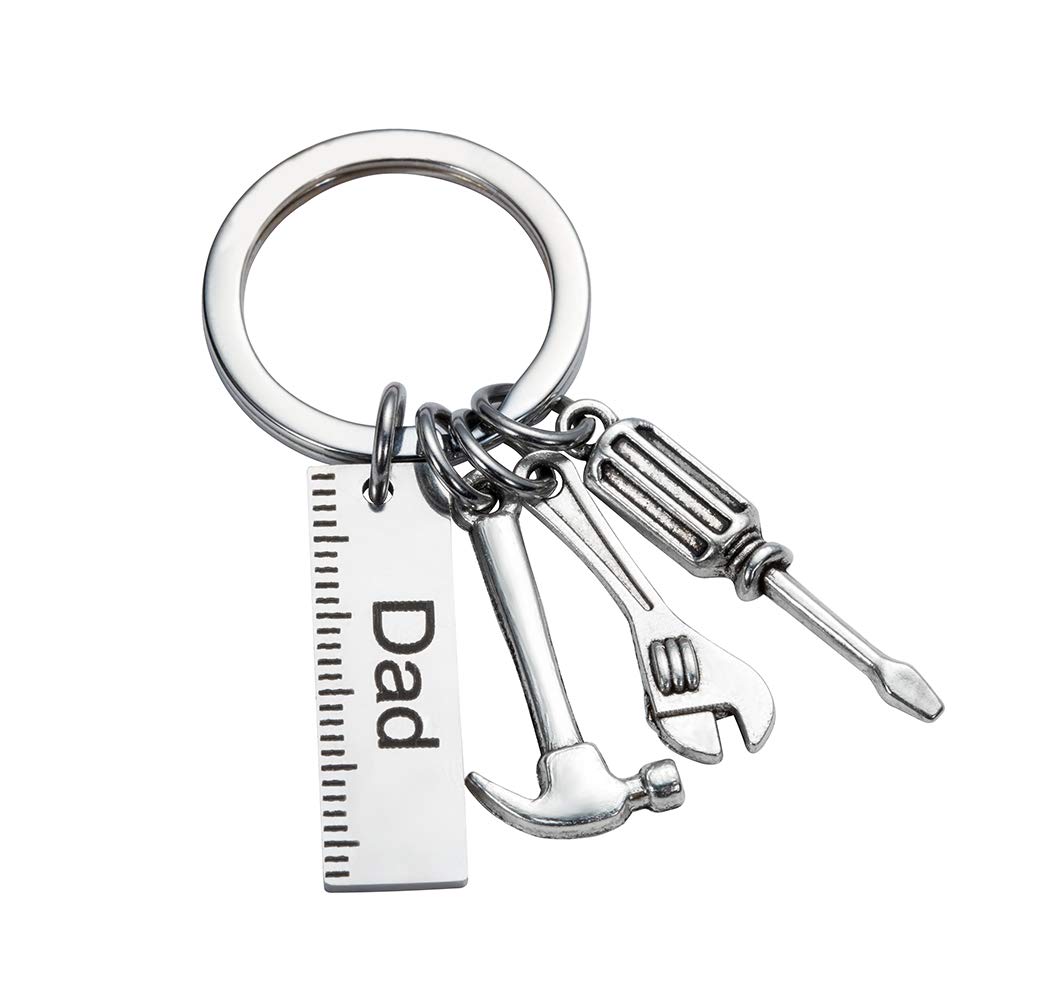 Multifunctional Pop Keychain Set - Ruler, Hammer, Wrench & Screwdriver Tools - Perfect Father's Day Gift for Dad from Daughter or Son - Great for DIY Projects, Home Repairs & Everyday Carry