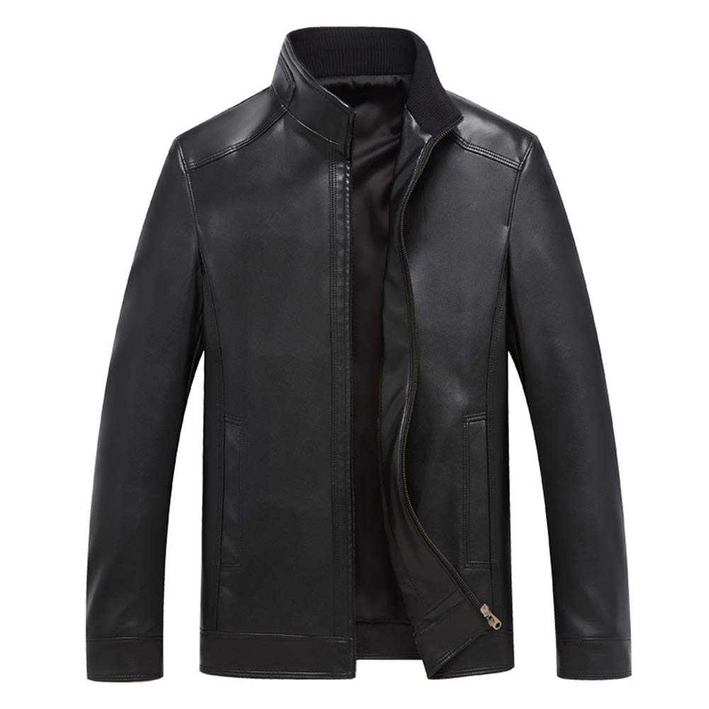 Men's Genuine Leather Jacket - Casual Stand Collar Lambskin Coat Blazer with Long Sleeves | Perfect for Fall/Winter Fashion, Motorcycle Riding & Night Out