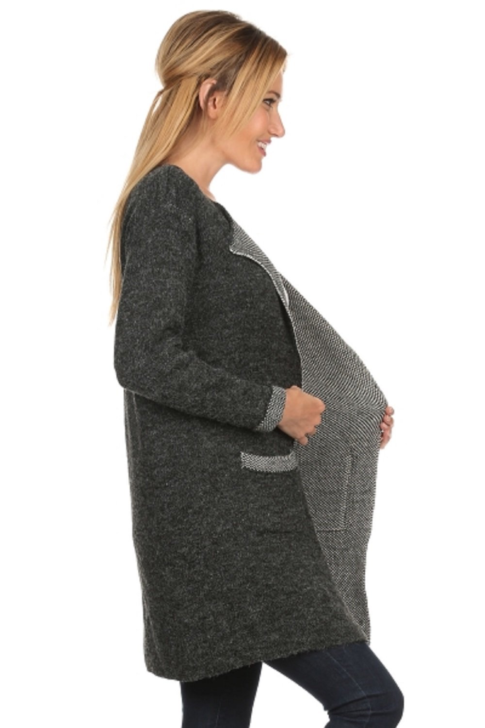 Women's Knit Open Front Long Cardigan Sweater - Soft Loose Fit Lightweight Wrap Cardigan for Women (Charcoal Grey, Medium) | Perfect for Fall Layering, Office Wear & Casual Outfits