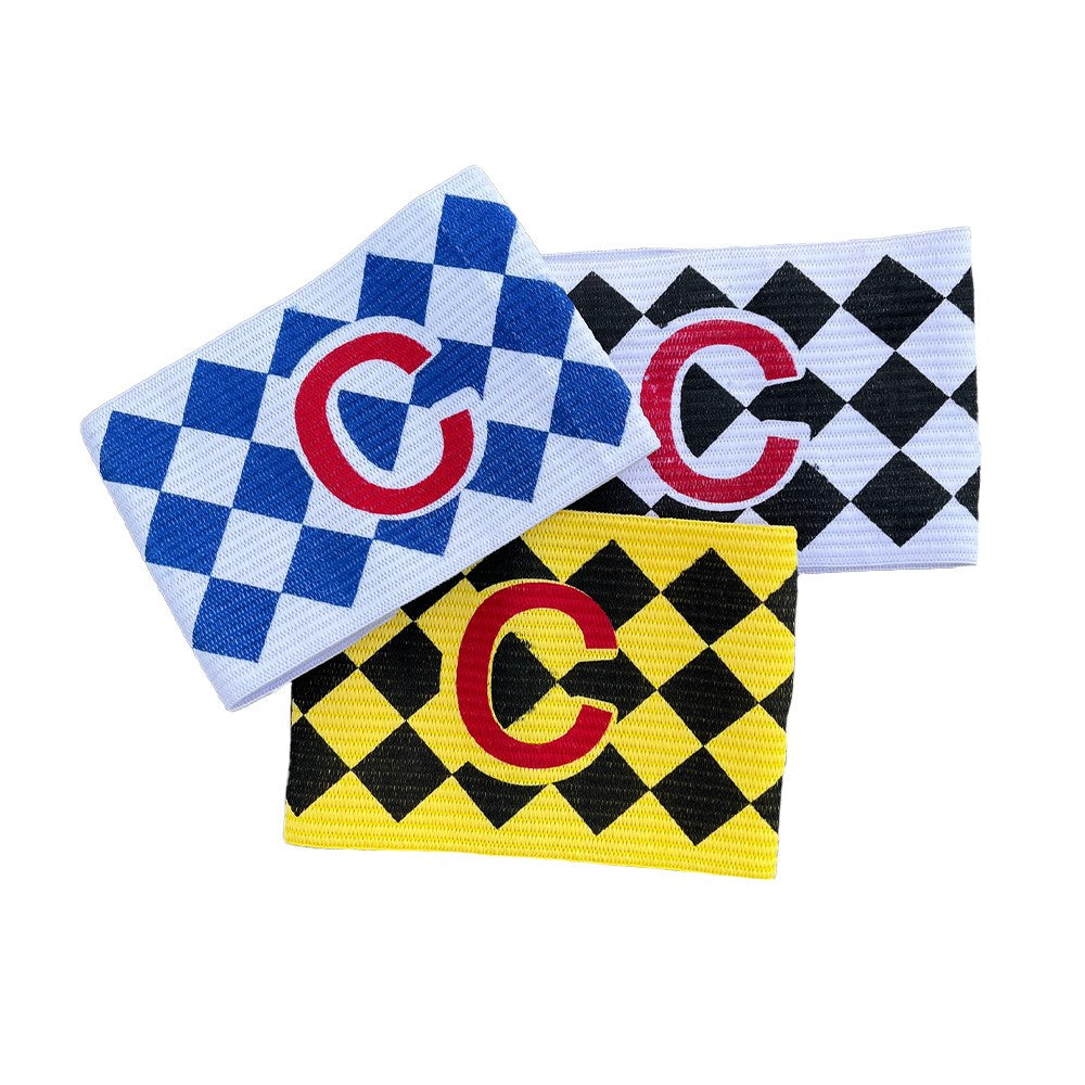 Captain's Senior Soccer Armband with Diamond Design - White & Green - Perfect for Team Captains, Referees, and Sports Events