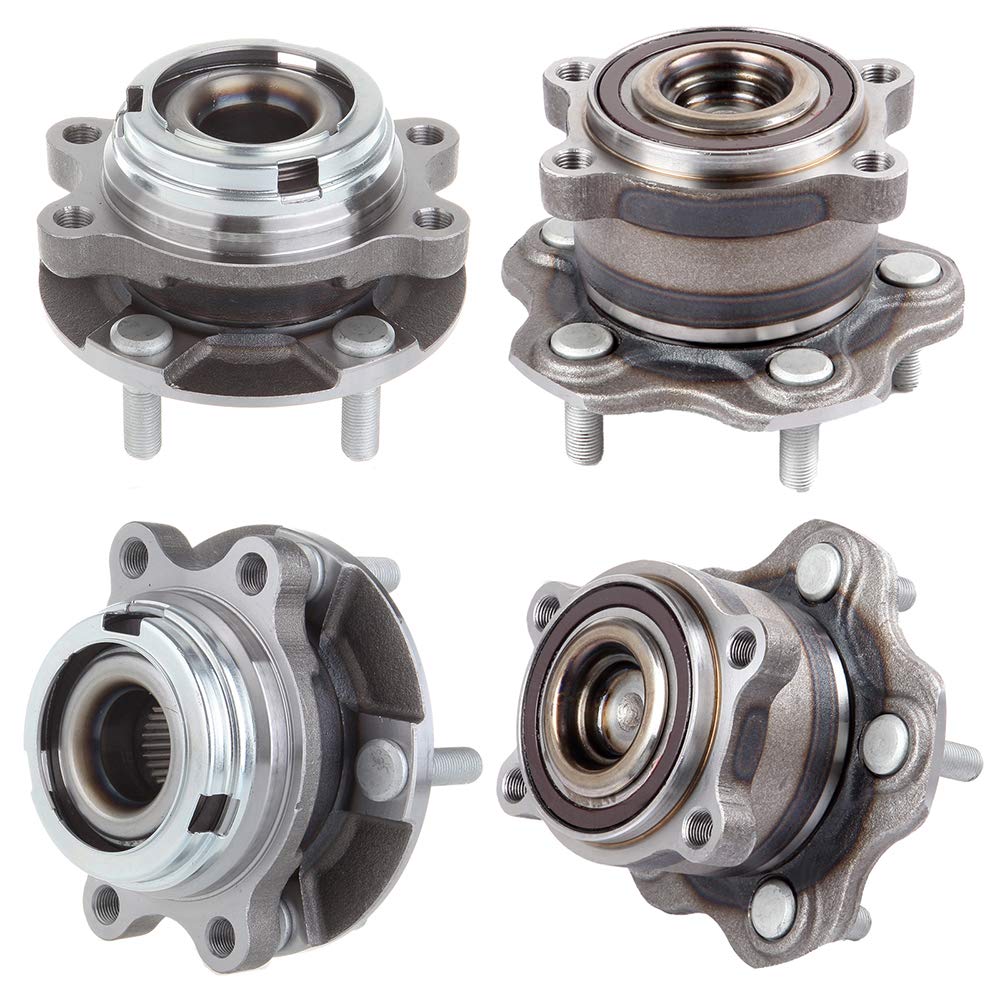513294 Wheel Axle Bearing and Hub Assembly Replacement for 2007-2013 Nissan Altima Front 5 Lug with ABS - Wheel Hub and Bearing Kit (4 Pack) - Perfect for DIY Car Repairs & Maintenance