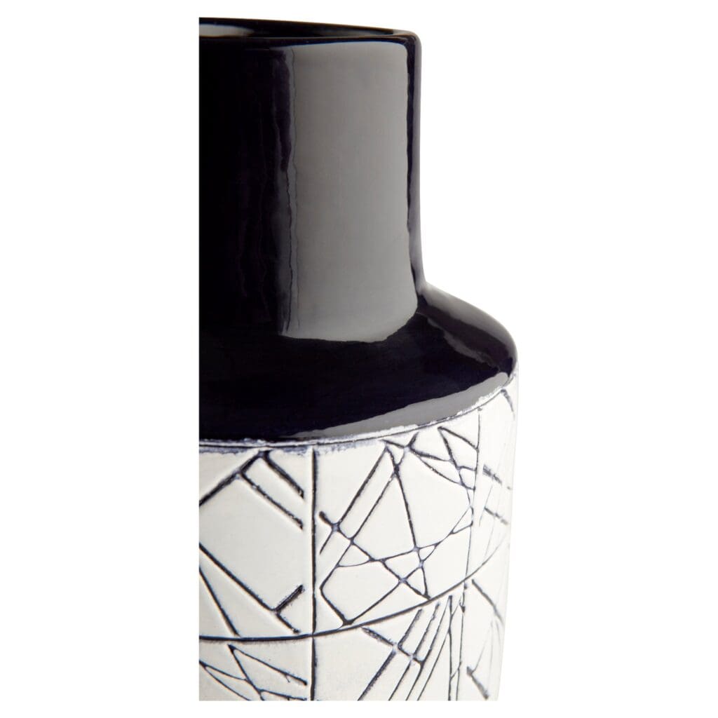 Cyan Design 11125 Dark Zenith Vase - Blue and White Ceramic Vase, Medium Size for Home Decor, Wedding Centerpiece & Floral Arrangements