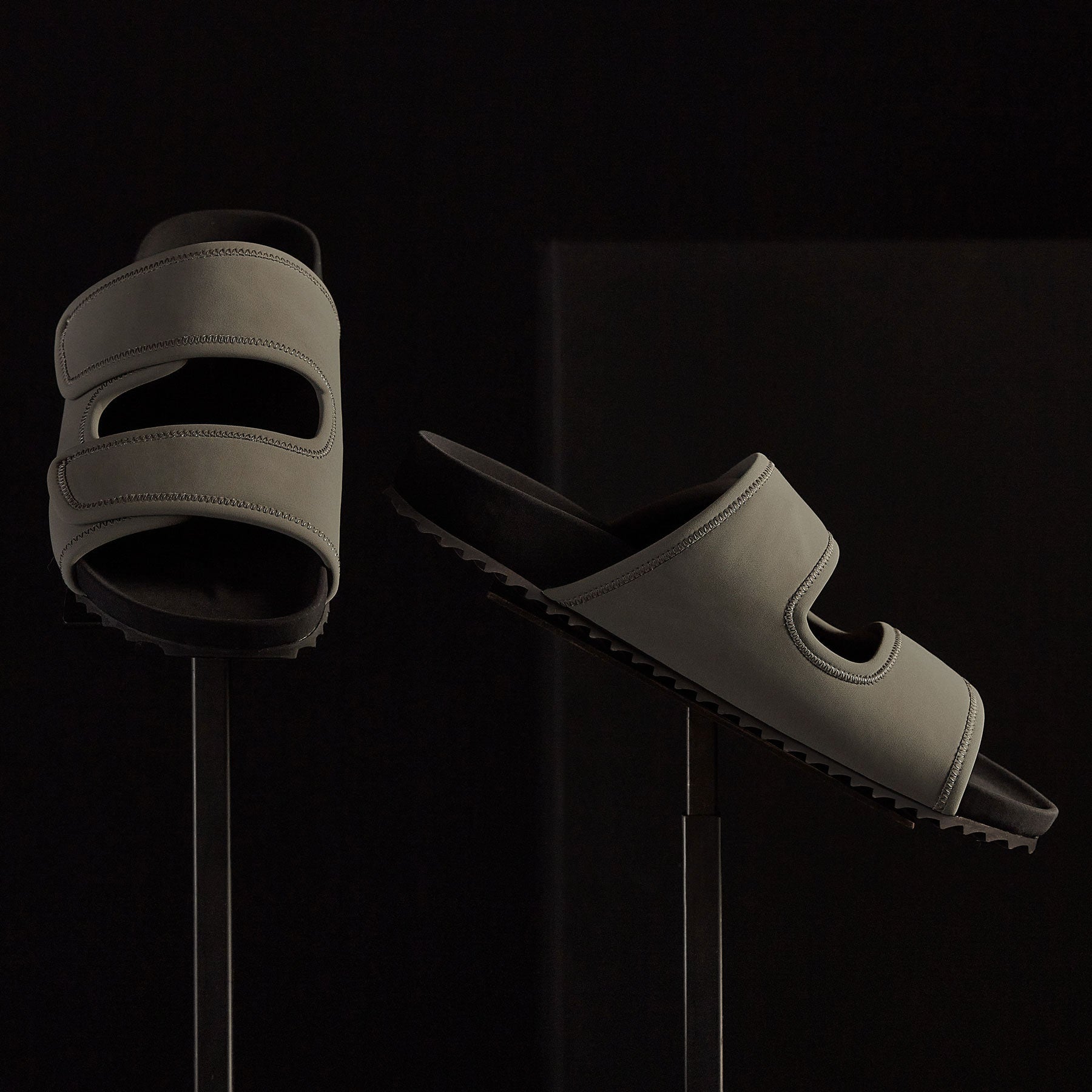 Army Green & Black Velcro Binding Slides - Adjustable Strap for Secure Fit - Perfect for Hiking, Running & Outdoor Activities