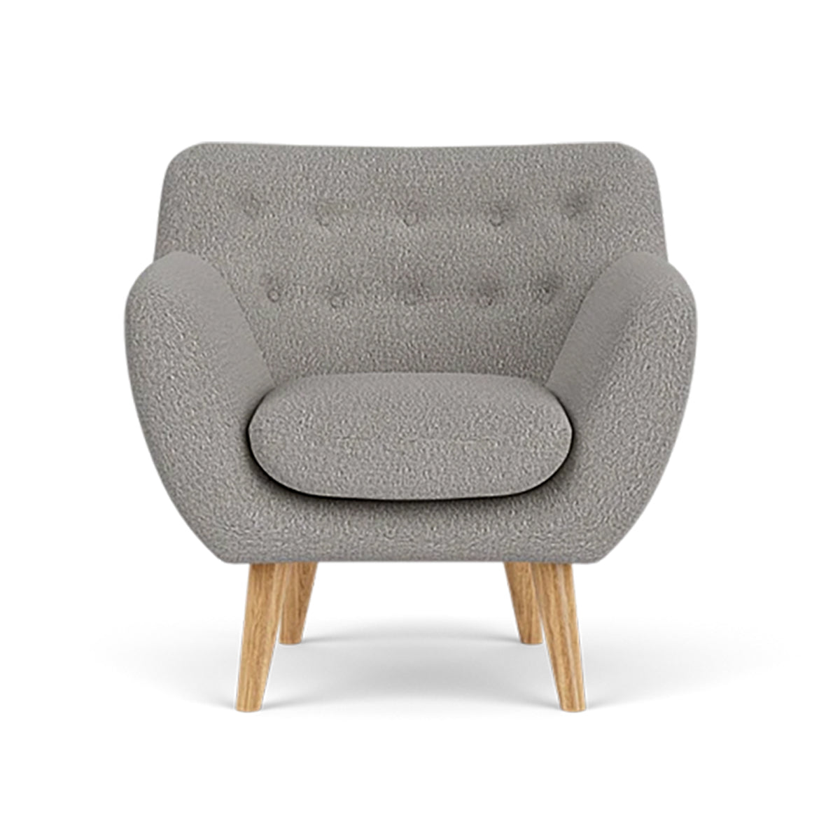 Anne Boucle Armchair - Modern Velvet Upholstered Accent Chair for Living Room, Bedroom, or Office - Stylish & Comfortable Seating with Solid Wood Legs