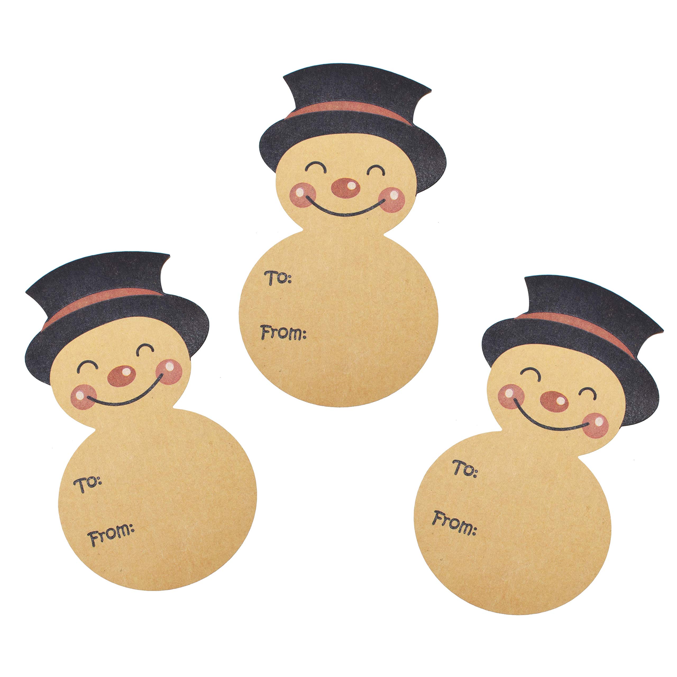 200 Pcs Christmas Kraft Tag Stickers - Cute Snowman Design with To/From Labels for Holiday Gift Wrapping | Perfect for DIY Presents, Stocking Stuffers & Festive Packaging